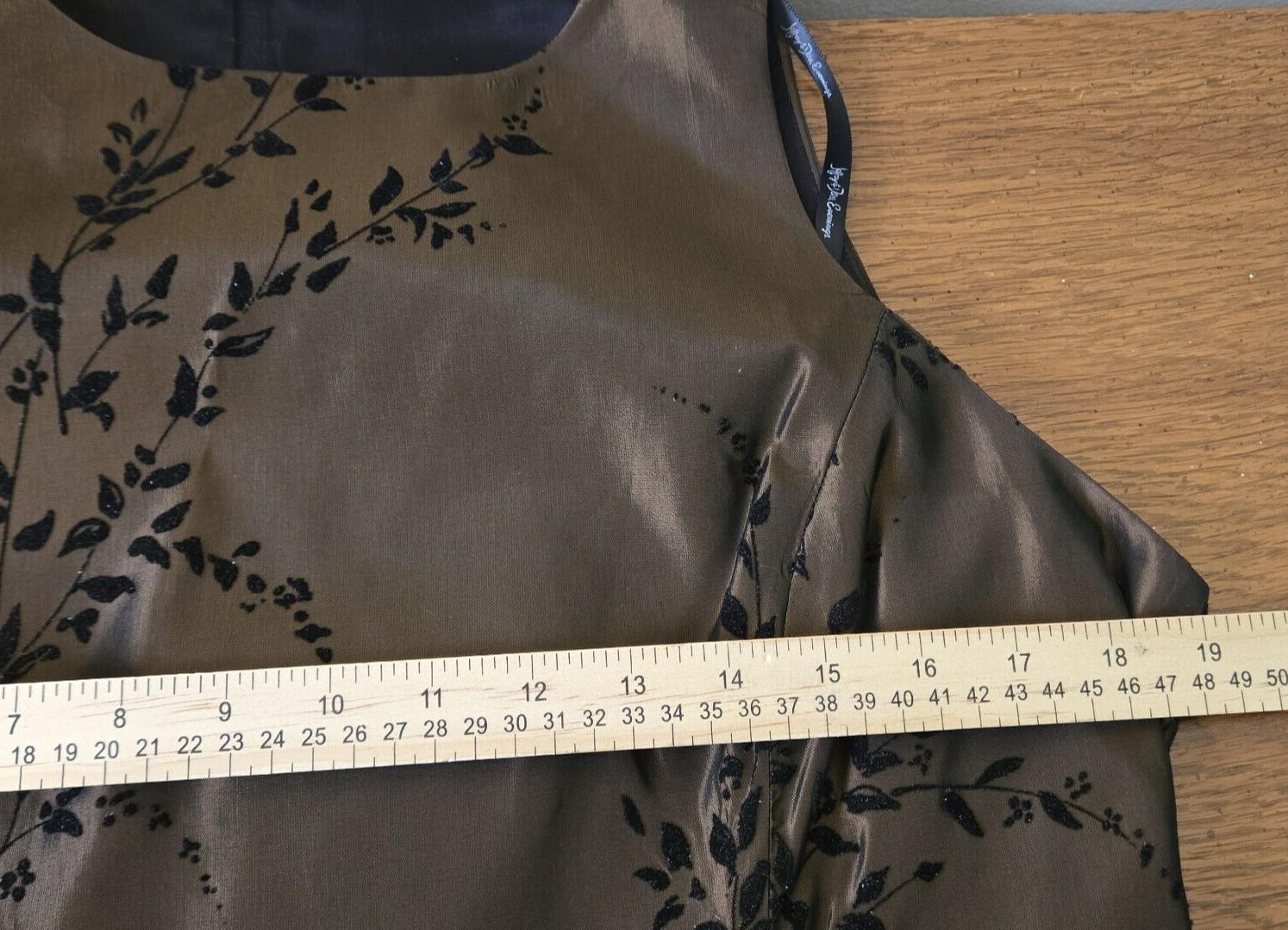 VTG Jeffrey Dara Top Women’s 14 Brown Blk Velvet Floral Full Zip Forest Fairy