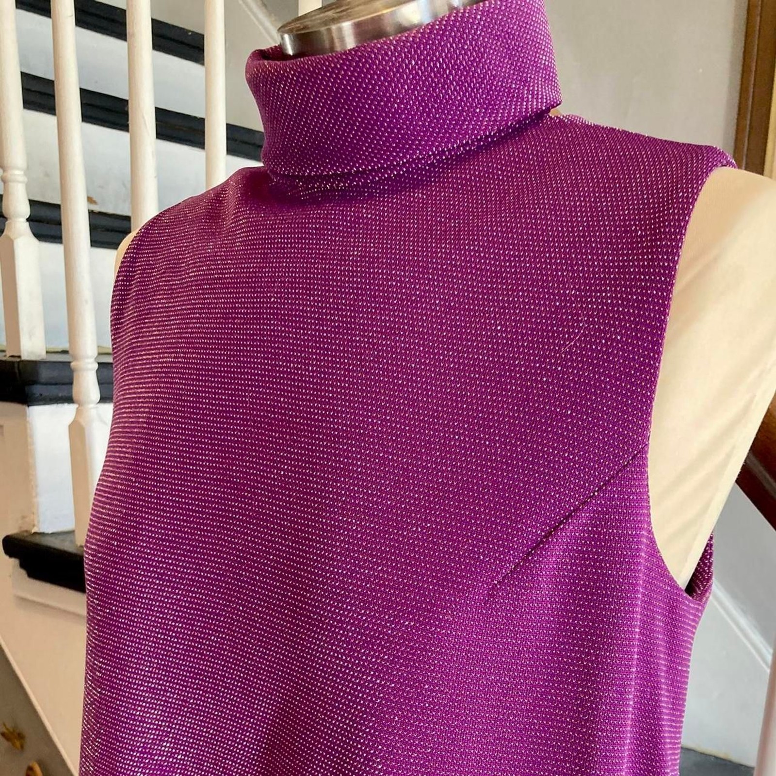 1970s Women’s Purple and Gold Dress