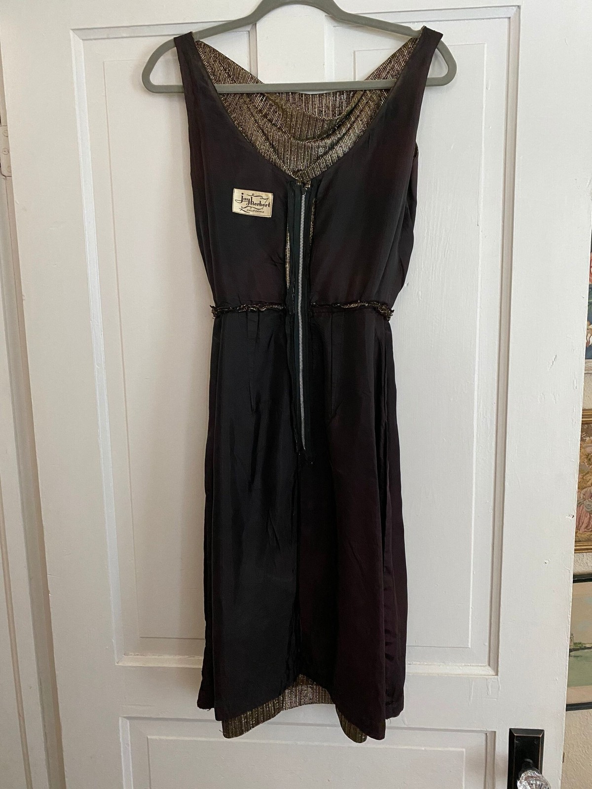 Vintage 50s/60s Timeless Jay Herbert Metallic Gold Party Cocktail Dress