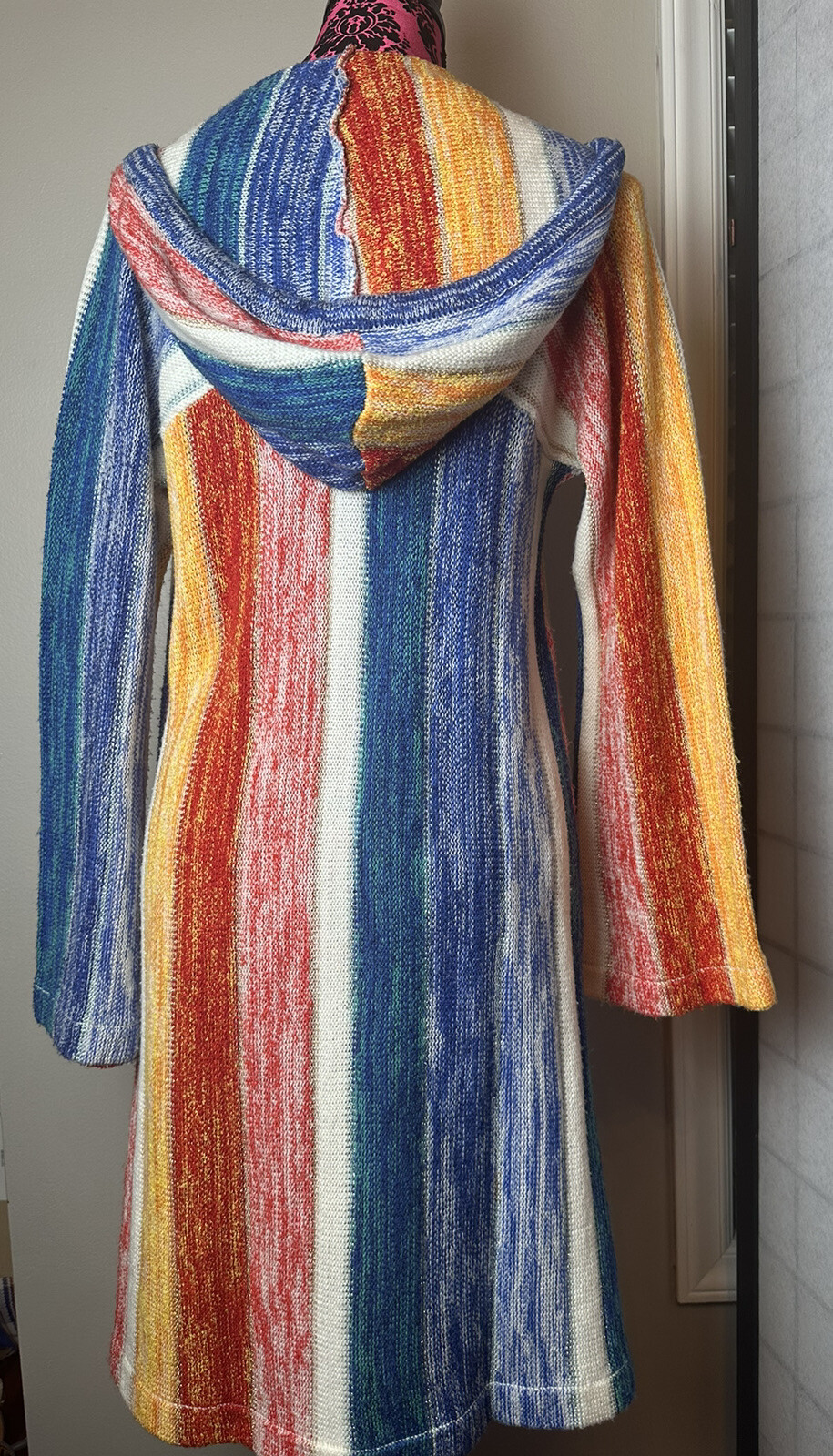 Vintage 70s Organically Grown Arpeja Lagen Hippy Boho Cardigan L Vibrant Color