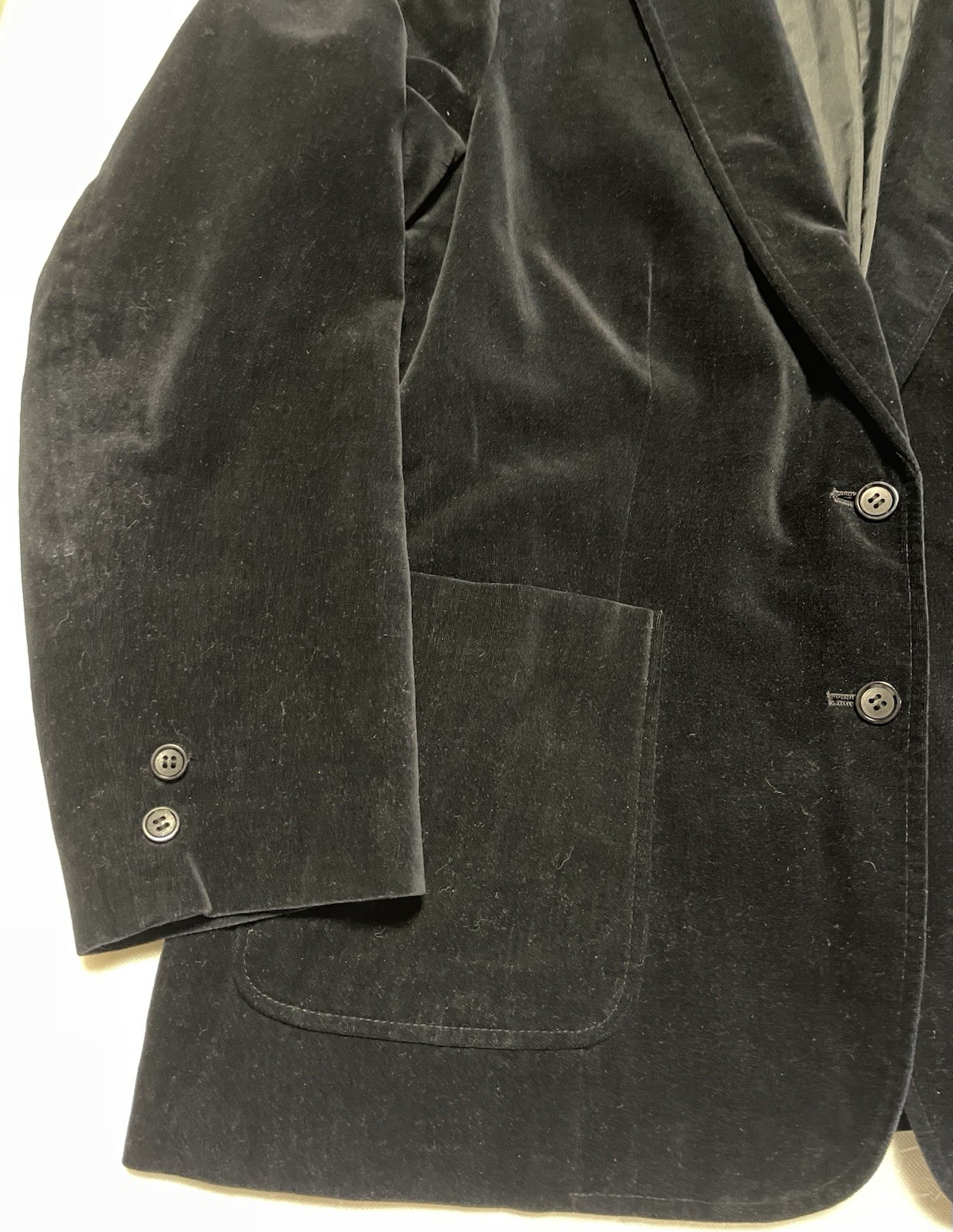 VINTAGE 70s DC Womens 44 XL-XXL Androgyny Black Velvet Blazer, Made in Japan
