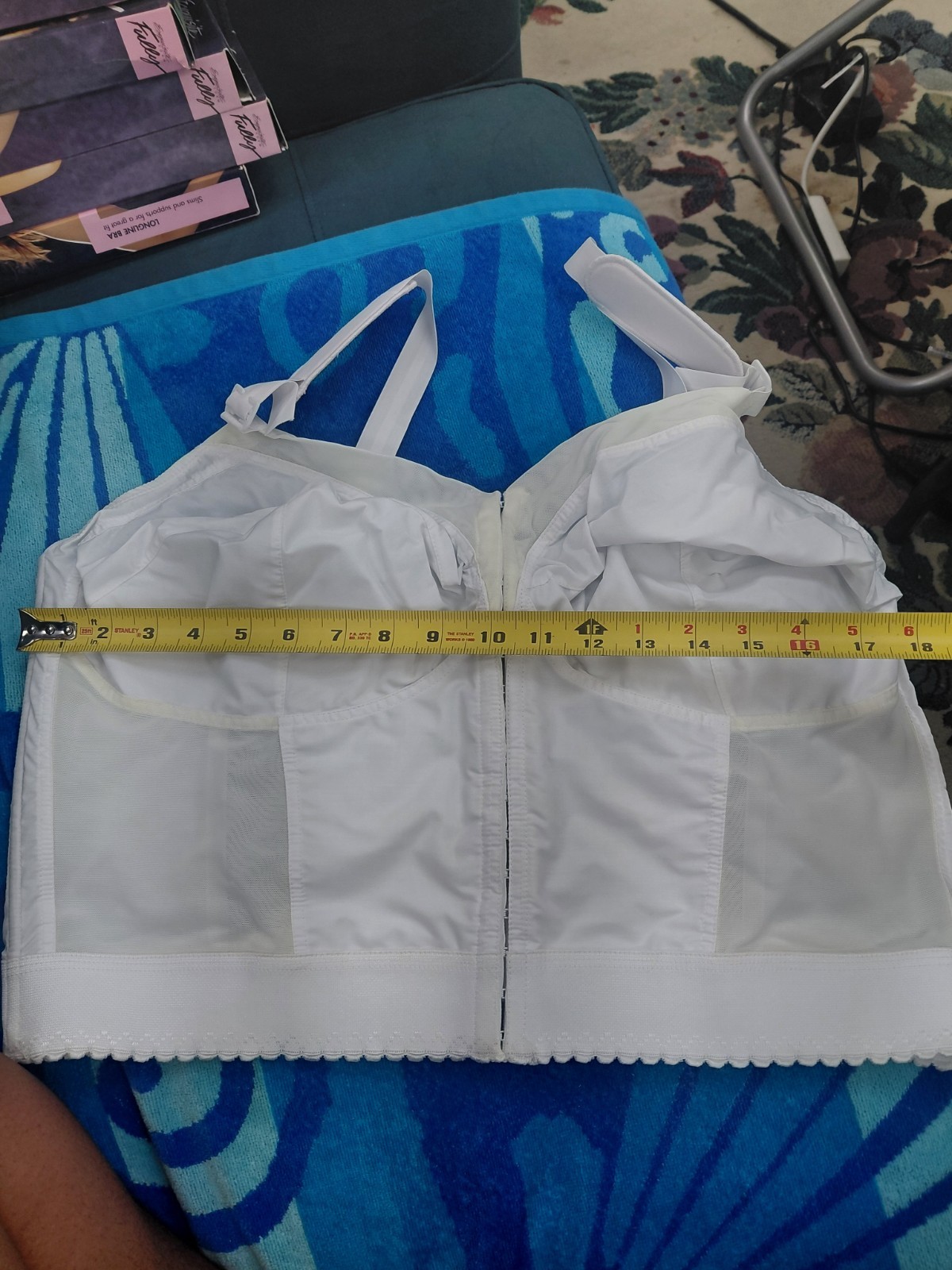 Vintage Exquisite Form Fully White Longline Bra Size 48DD