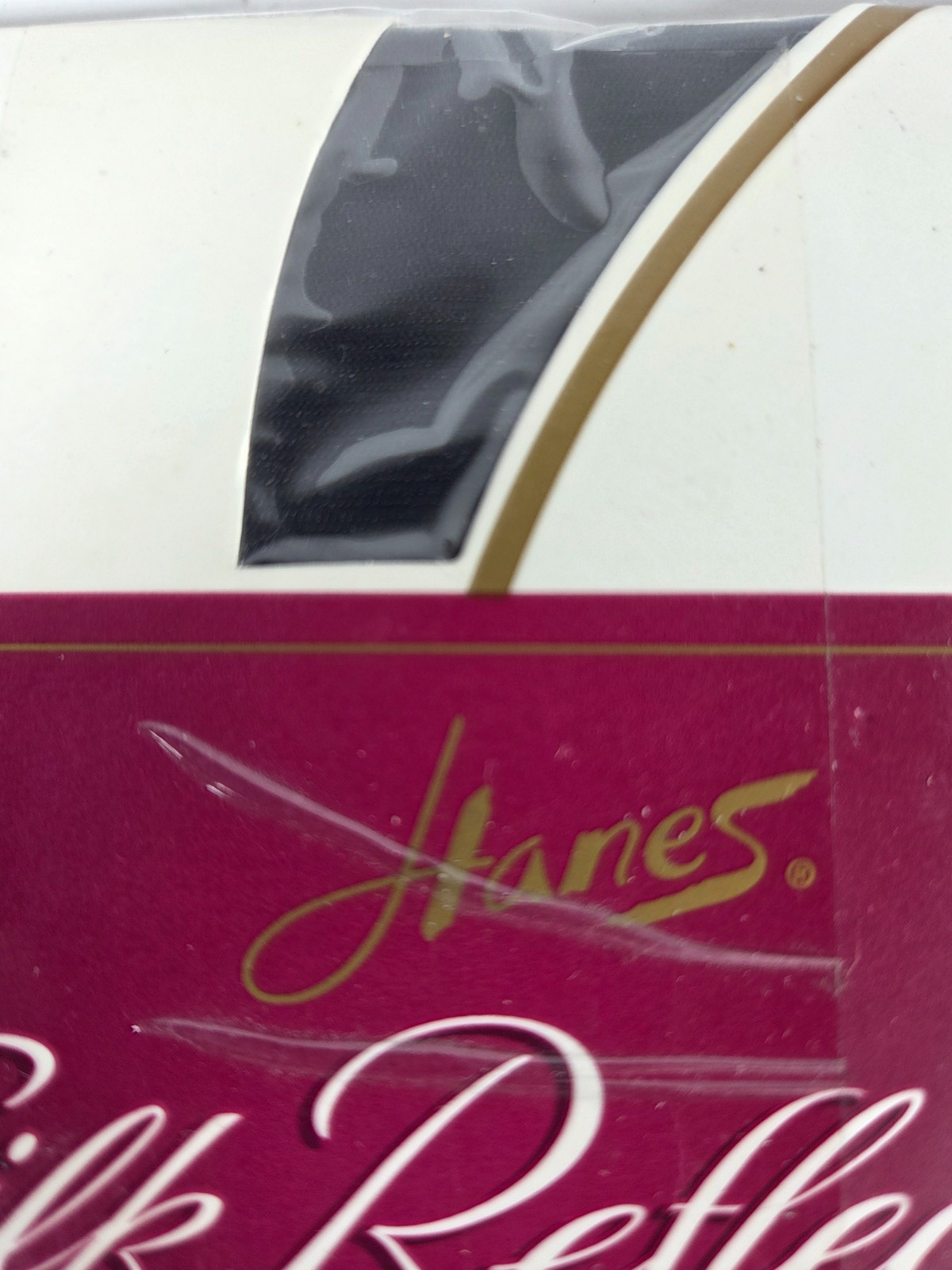 Hanes Silk Reflections Pantyhose Sz EF Classic Navy Reg Top Reinforced Toe 716