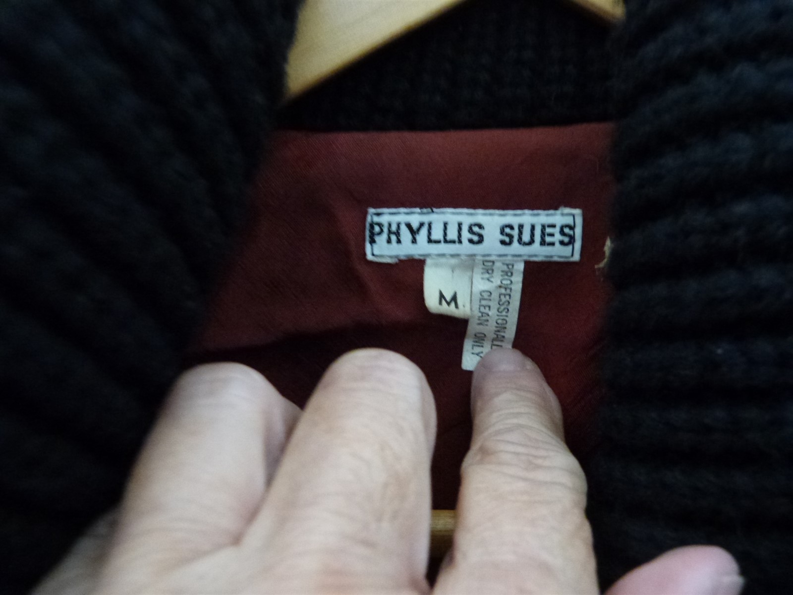 VTG 1980s 1 button Jacket cardigan sweater multicolor band collar Phyllis Sues M