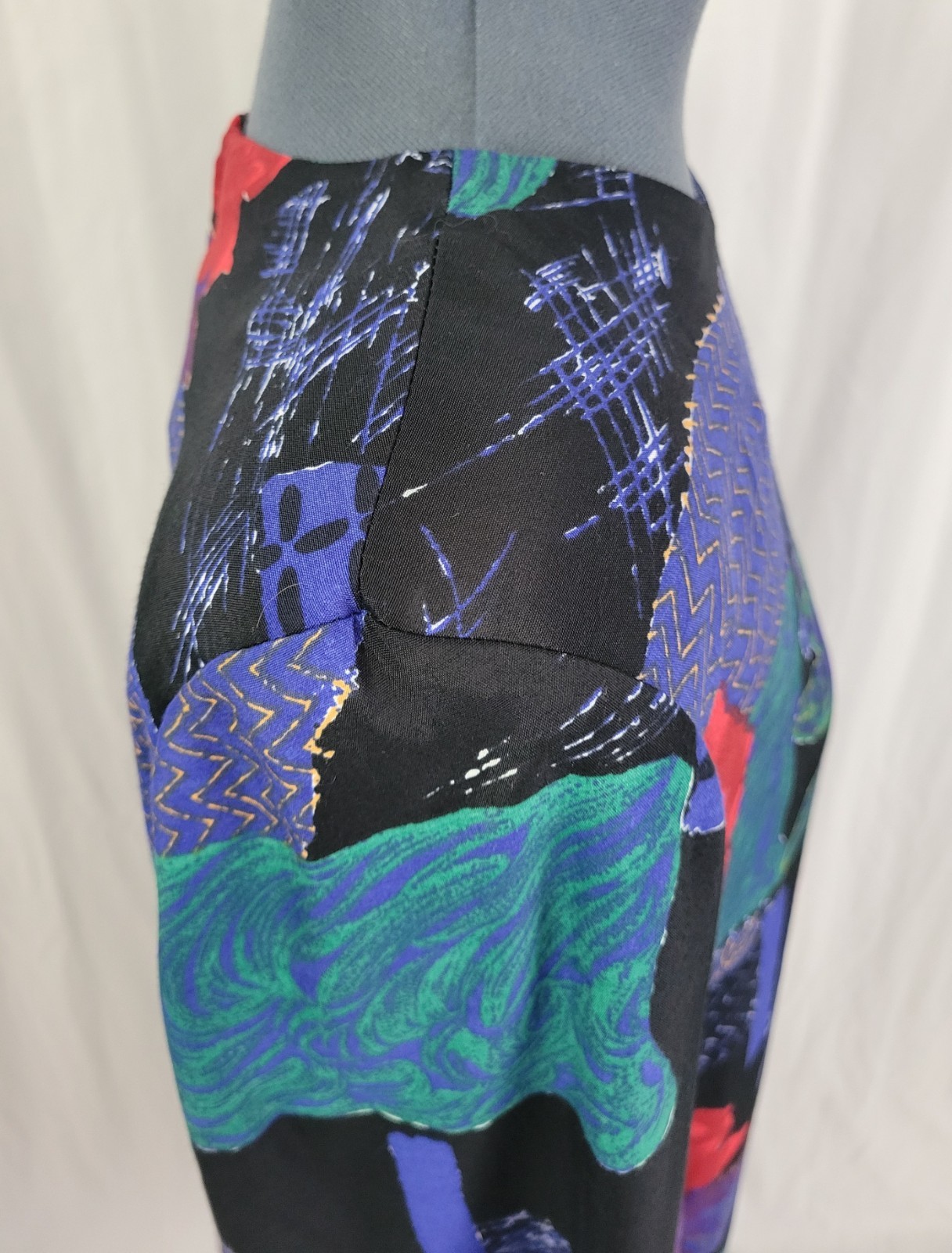 Vintage Just in Thyme Drop Waist Dress w Printed Top & Black Skirt Size 14