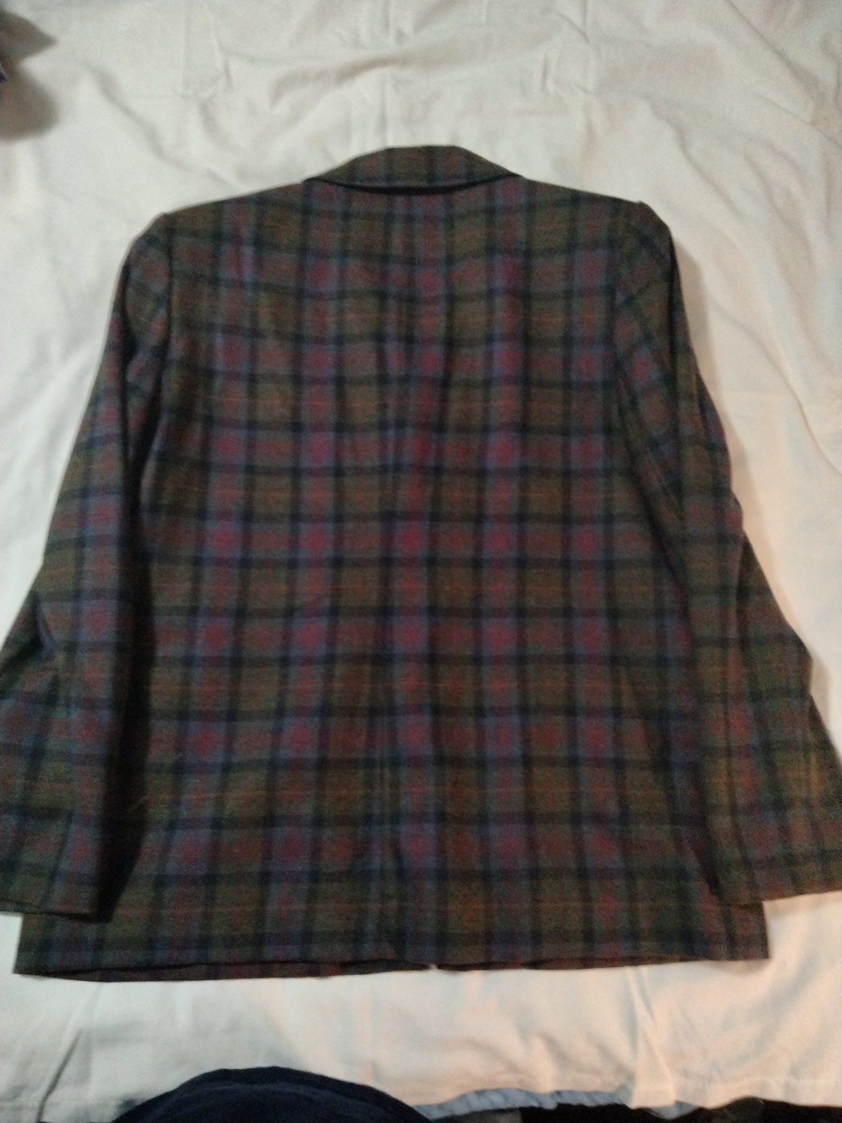 Company Collection Vintage 70’s Wool Jacket Plaid Zip Shoulder Pads Horse Ranch