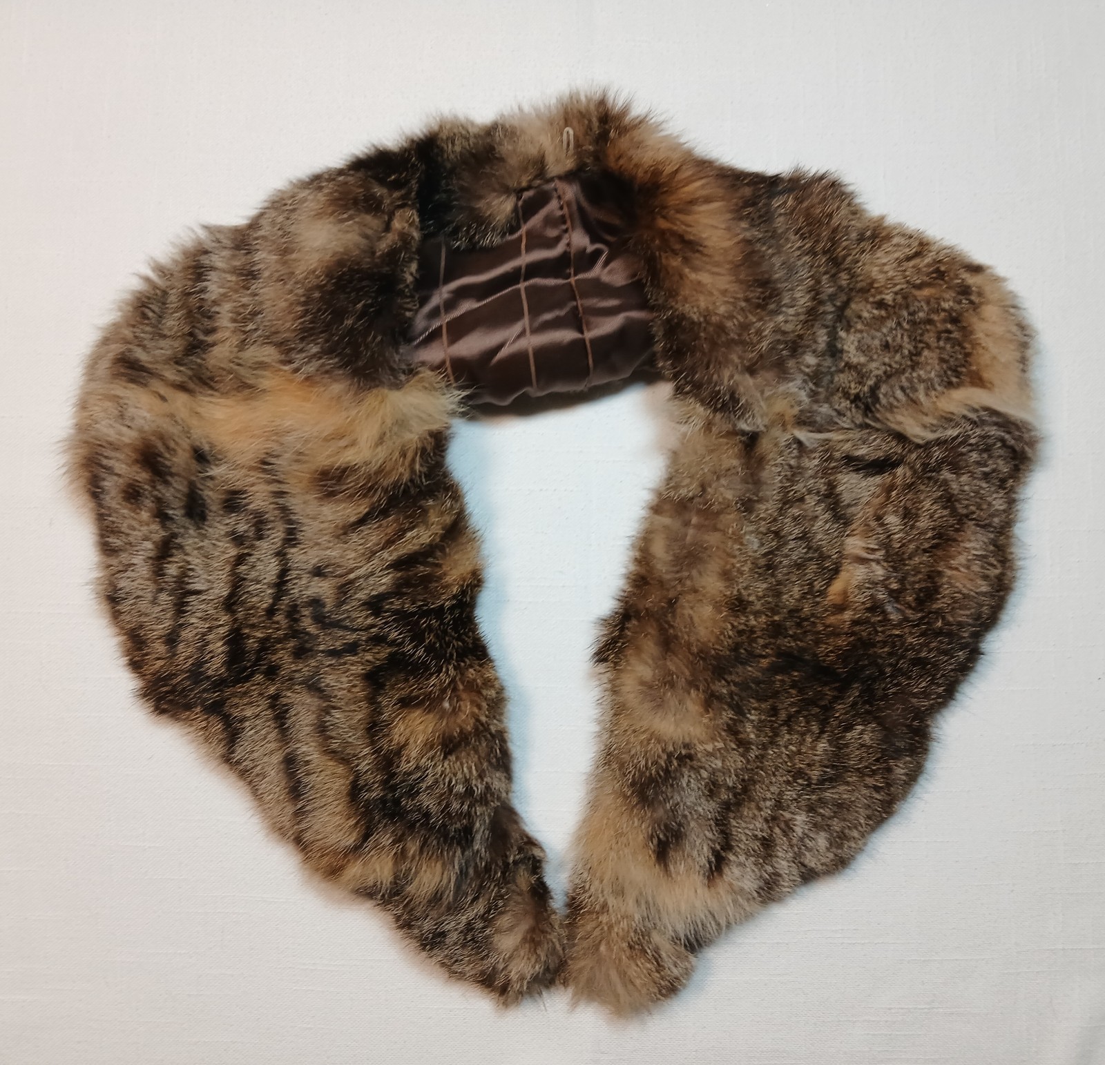 Vintage Real Fur Detachable Coat Collar Stole – Brown Black Raccoon Bobcat,…