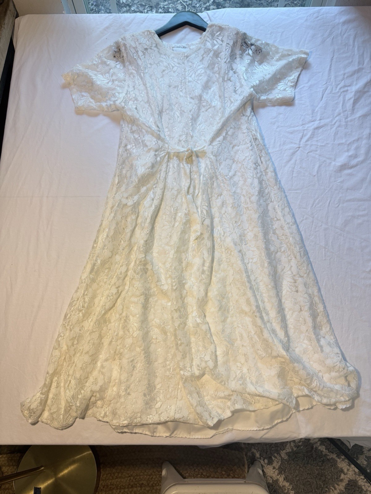Vintage 80’s Starina white lace dress (cottagecore, boho, bridal, floral)