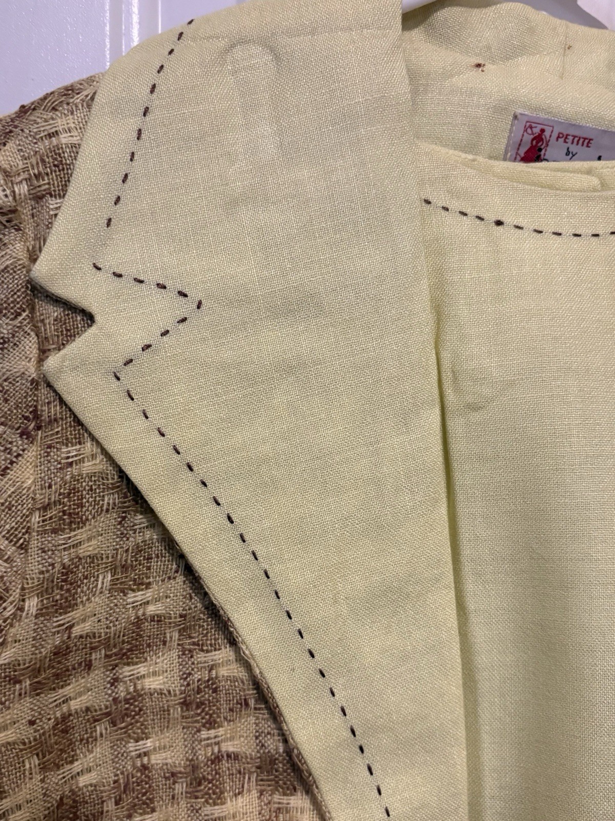Vintage 60s 70s Jeanne Durrell Dallas 3 Pc Suit Mod Yellow Skirt Set Size 8