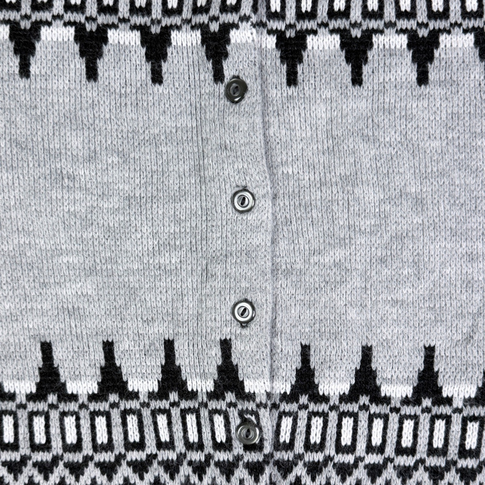 Robert Bruce Paul Mage Scandinavian Fair Isle Cardigan Gray Black WPL 9483 Vinta