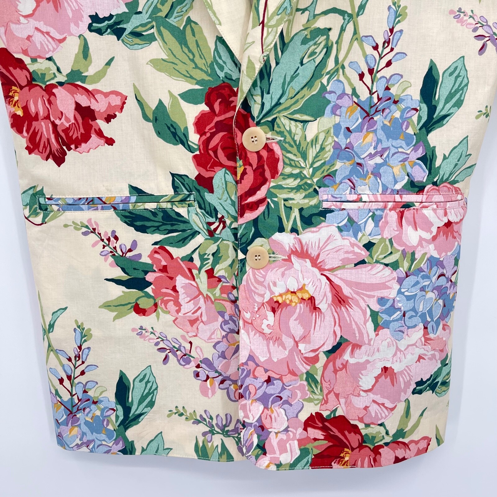 Karen Kane 90’s Floral Blazer XS/S Polished Cotton Romantic Feminine Oversized