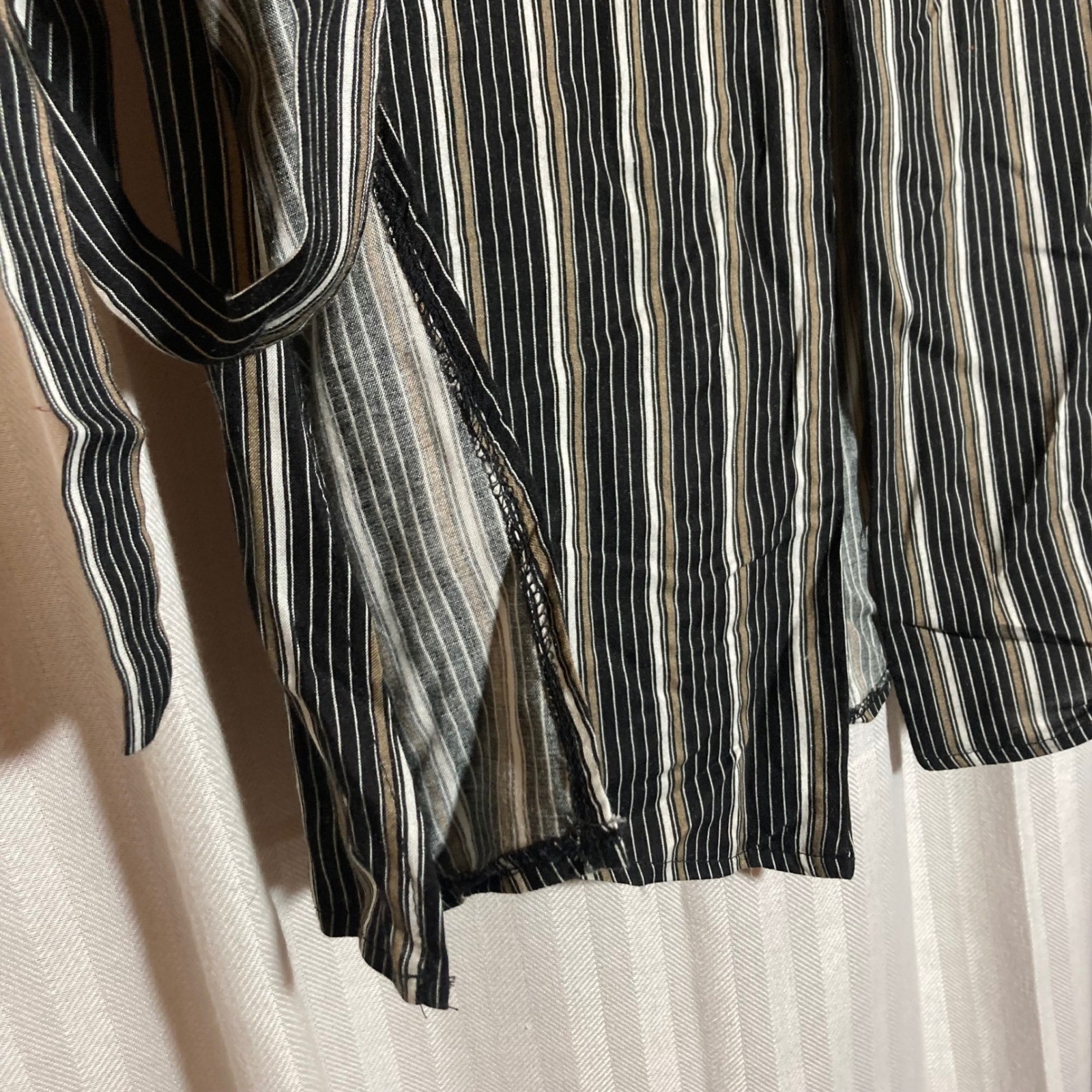 Vintage Rampage Womens Striped Button Front Tie Back Longline Vest Top Small USA
