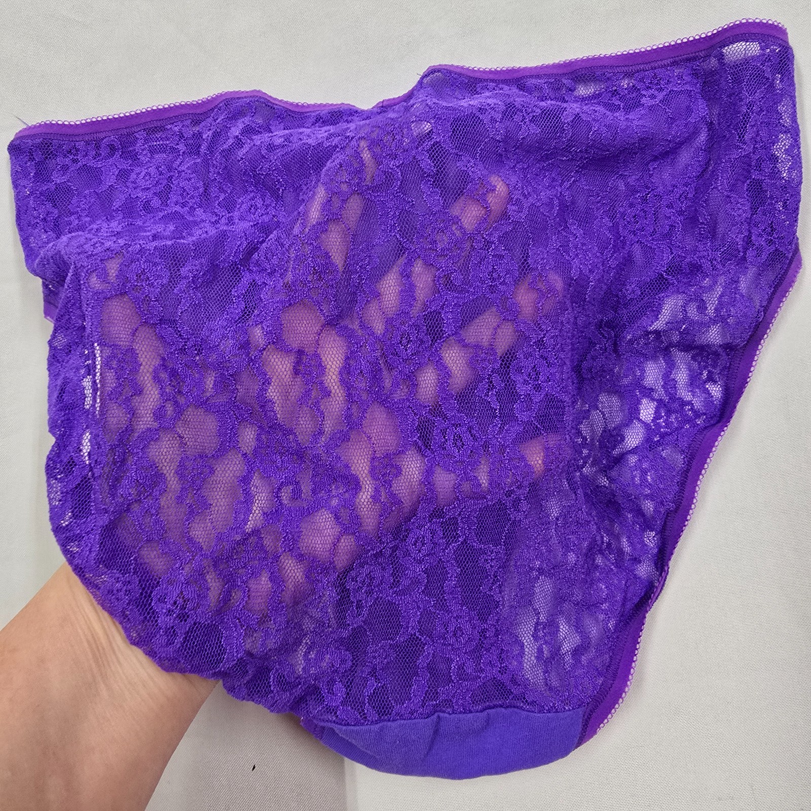 Vintage 2013 Victoria’s Secret Cotton Mesh Lace Back Panties Hi Cut 2 Pr Large