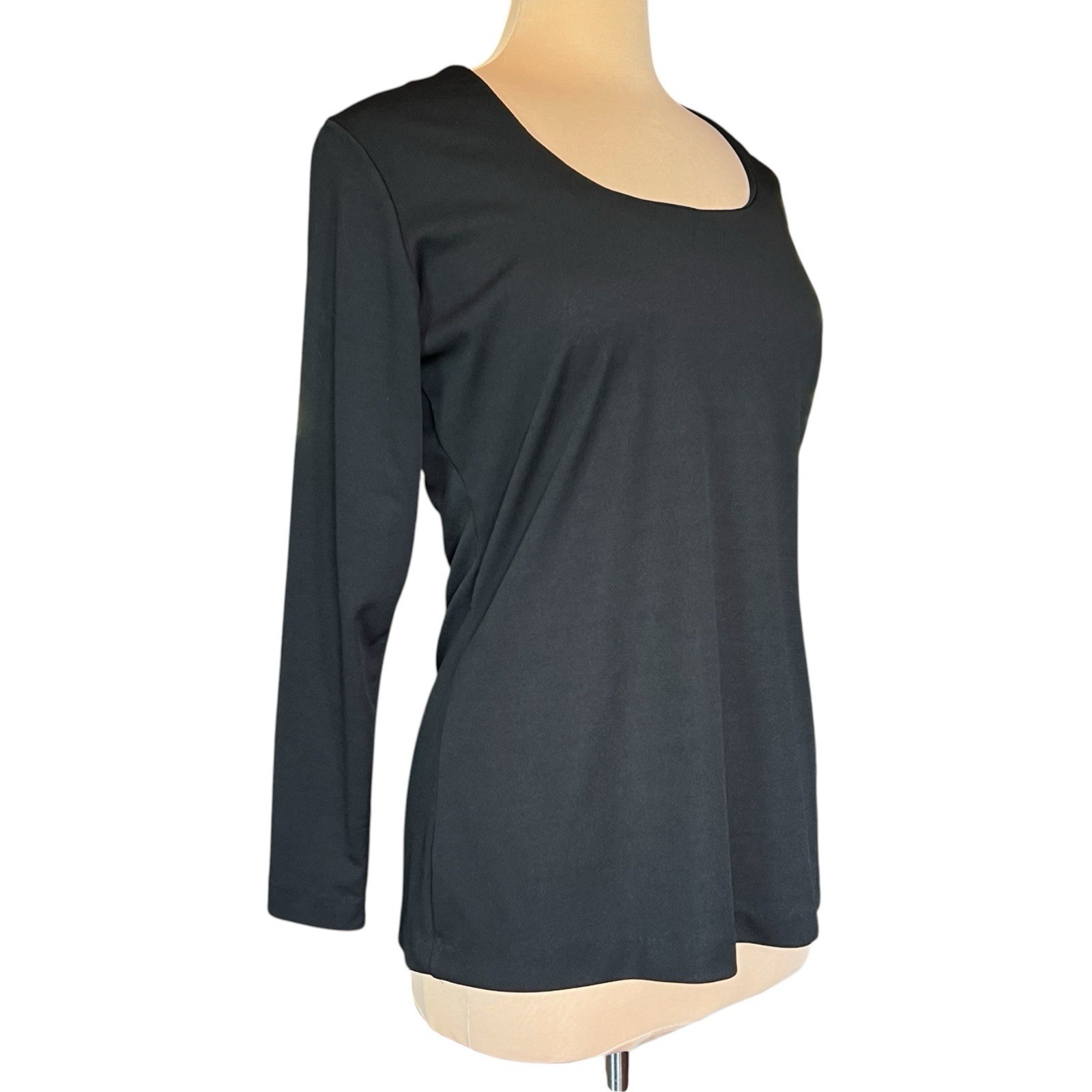 Vintage Saks Fifth Avenue Black Slinky Stretch Top ILGWU Union Made Fits M or L