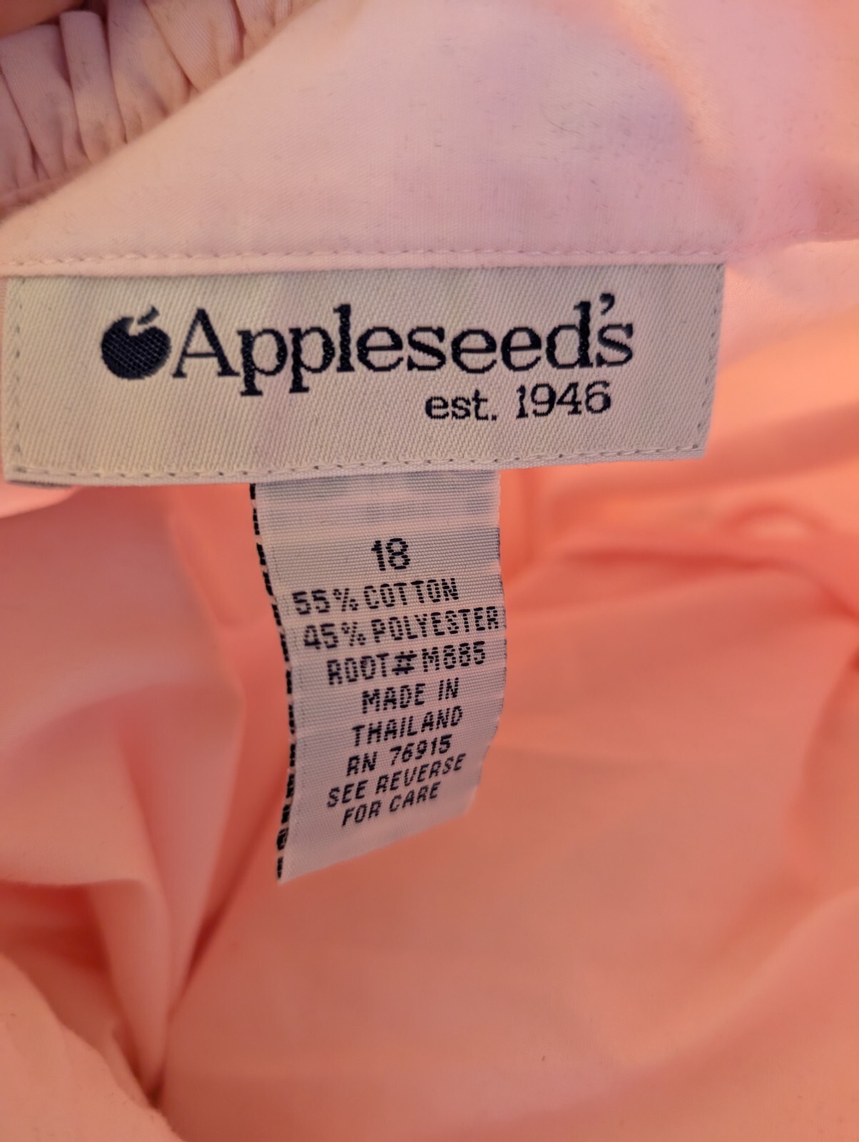 Vintage Appleseed’s Pink Tuxedo Secretary Blouse Romantic & Classic Preppy Sz 18
