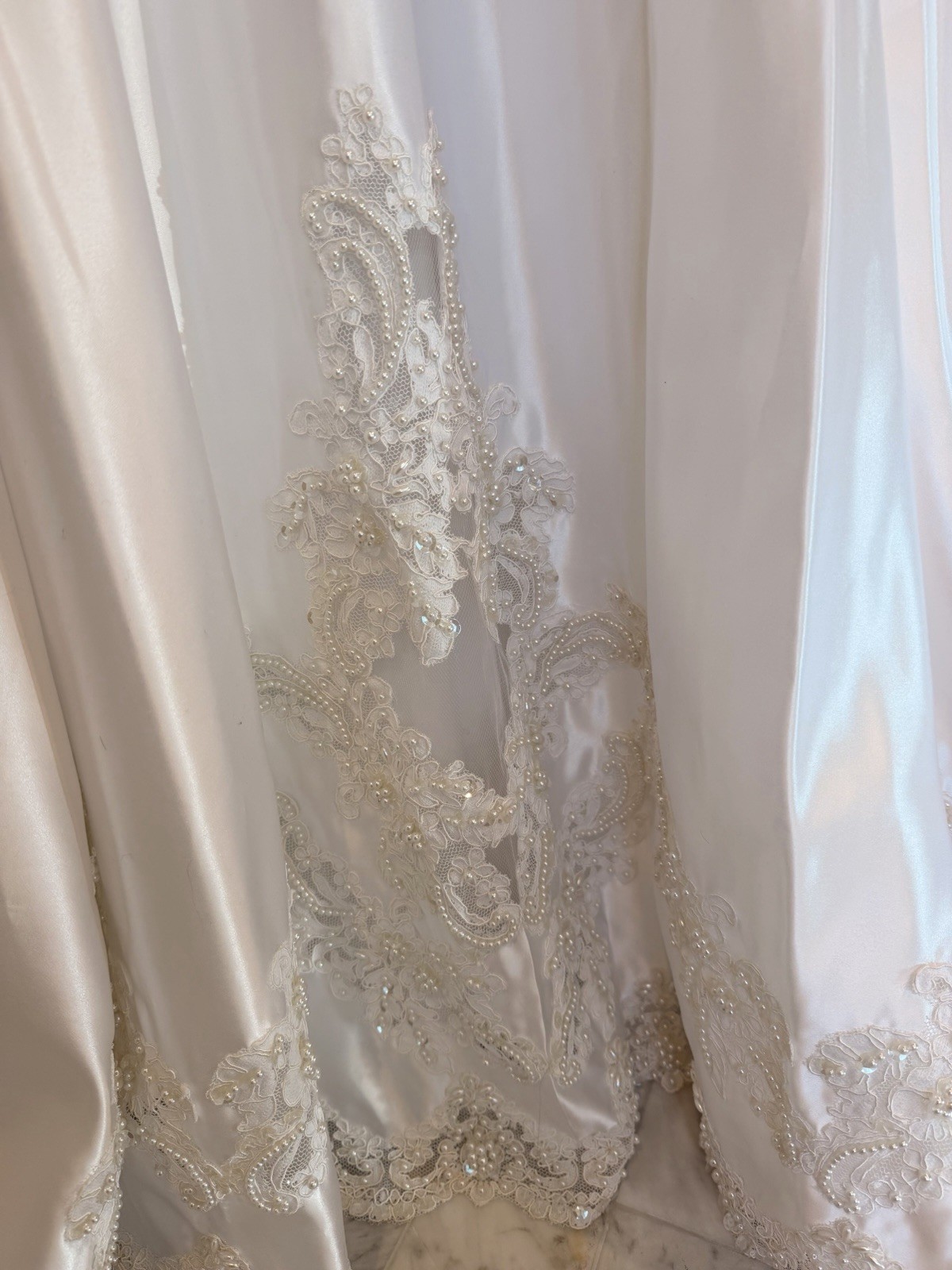 My Fair Lady Wedding Dress Size 12 Ivory Beaded Lace Cathedral Train Bridal Gown