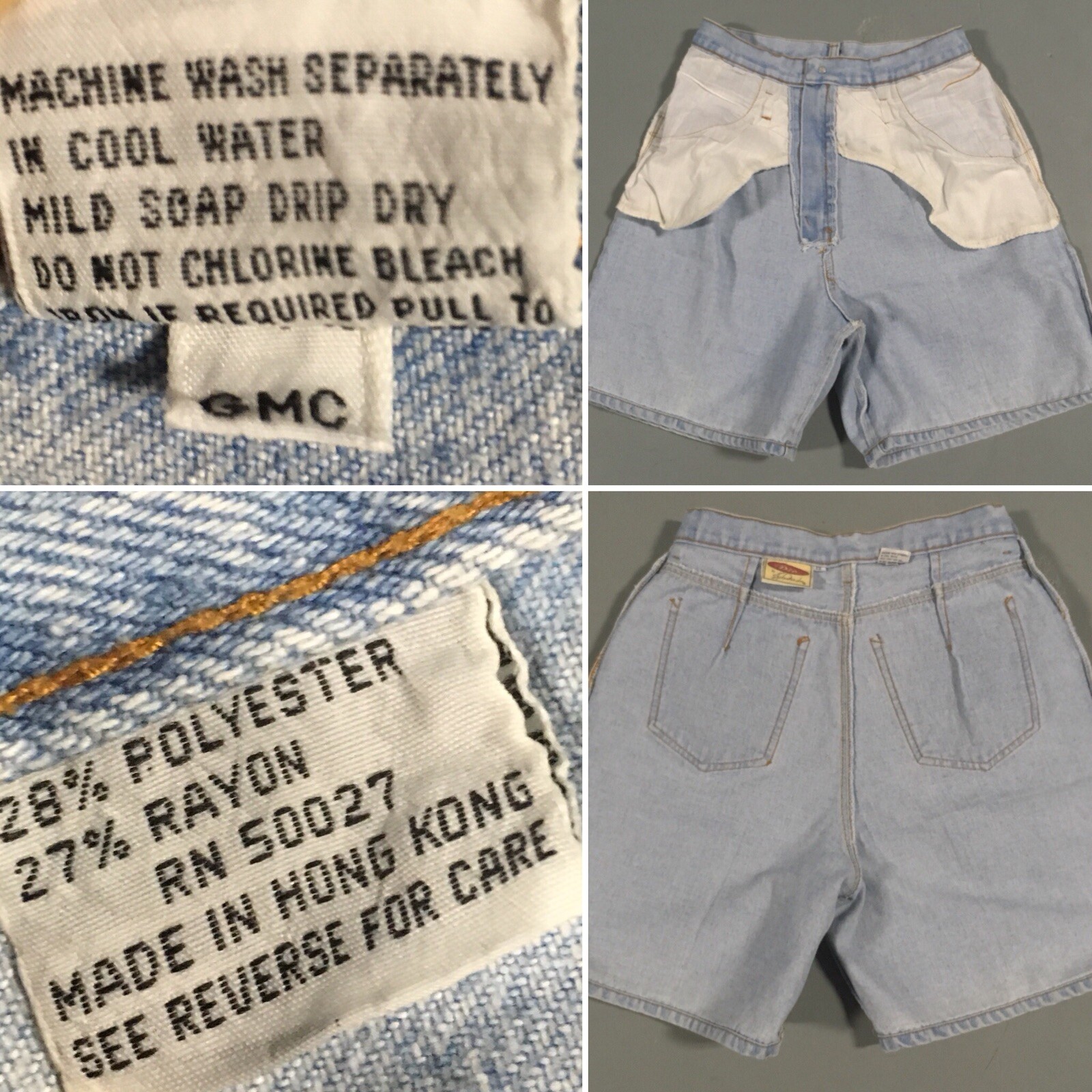 Vintage Rio by Stephen Mardon High Waist Denim Shorts 80s 90s 13 28” Waist Jorts