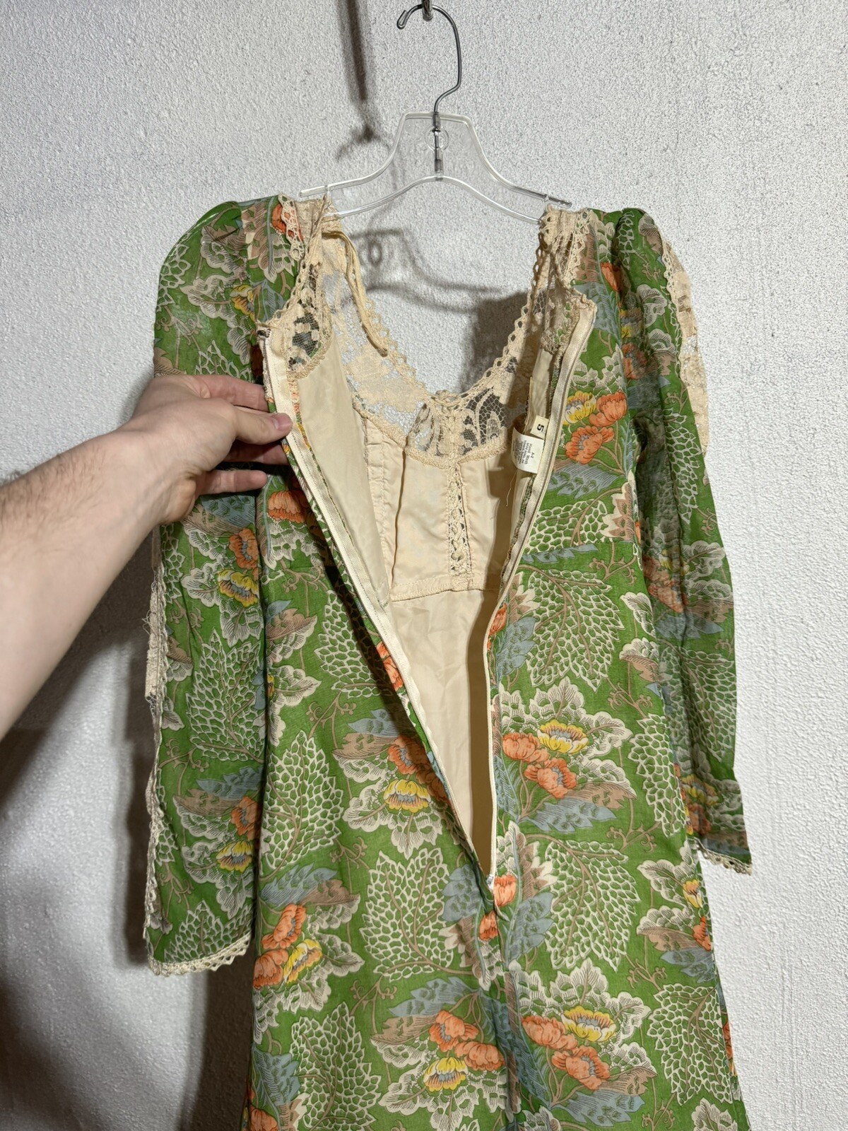 Vintage Young Innocent By Arpeja Lace Maxi Dress Size 5 Made In USA Gunn G2U