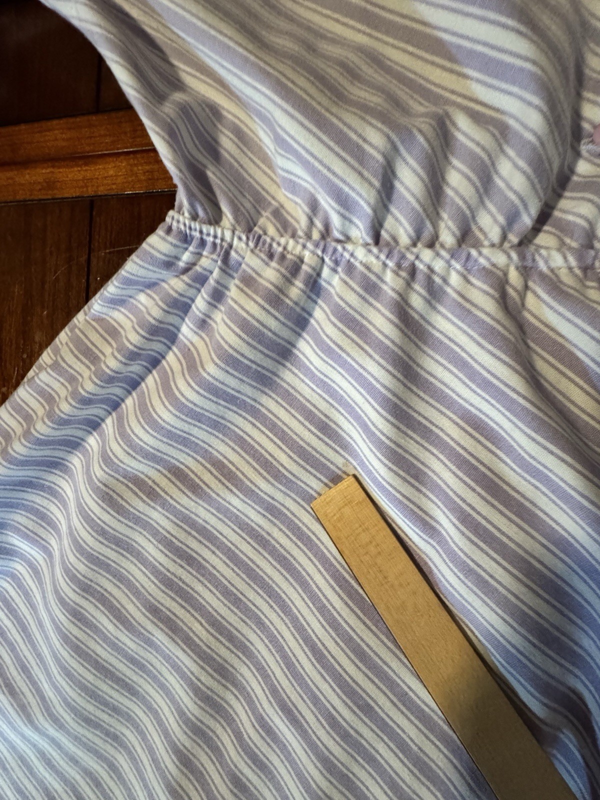 The American Shirt Dress Vintage 80’s Lavender White Stripe Size 11/12 USA