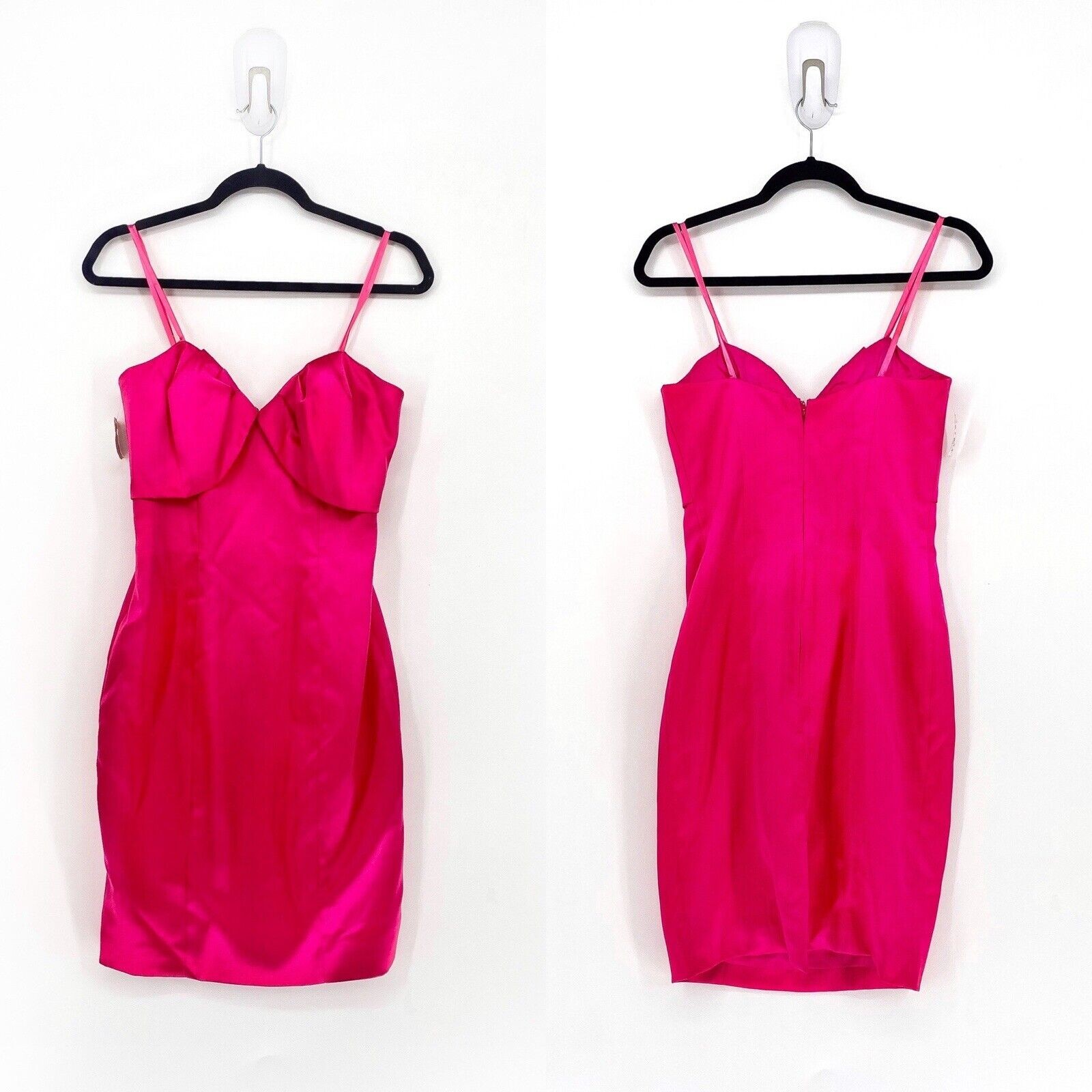 VTG David Howard Climax Women 6 Dress Pink Sweetheart Satin 80s Vintage FLAW