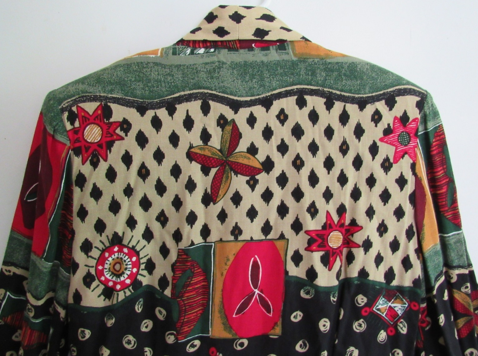VTG Lindsey Scott 1980’s Women’s Colorful Patterned Jacket Size 10 3/4 Sleeves