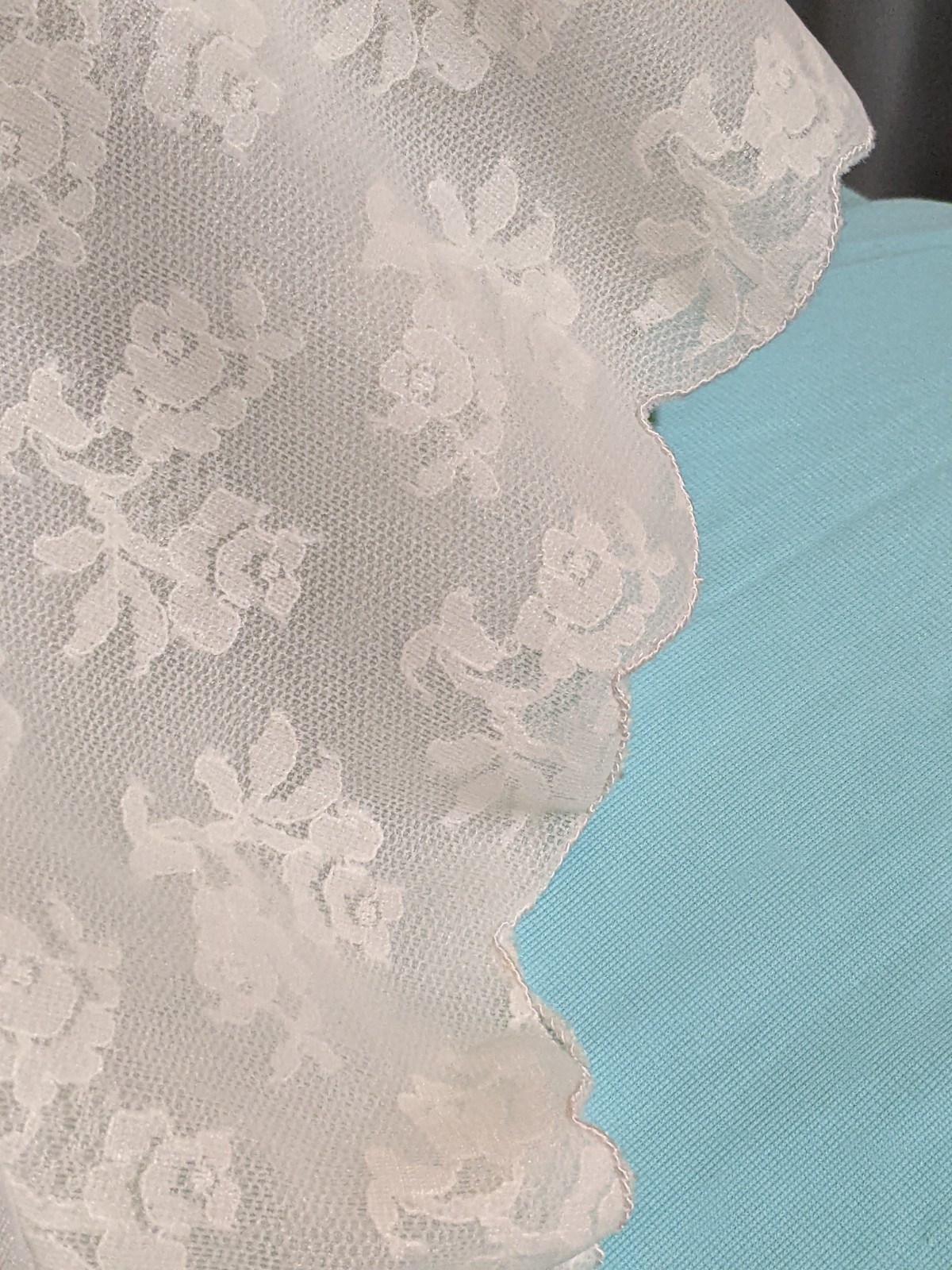 VTG SEARS Chiffon Floral Lace Peignoir Dressing Gown Robe Satin Babydoll Style L