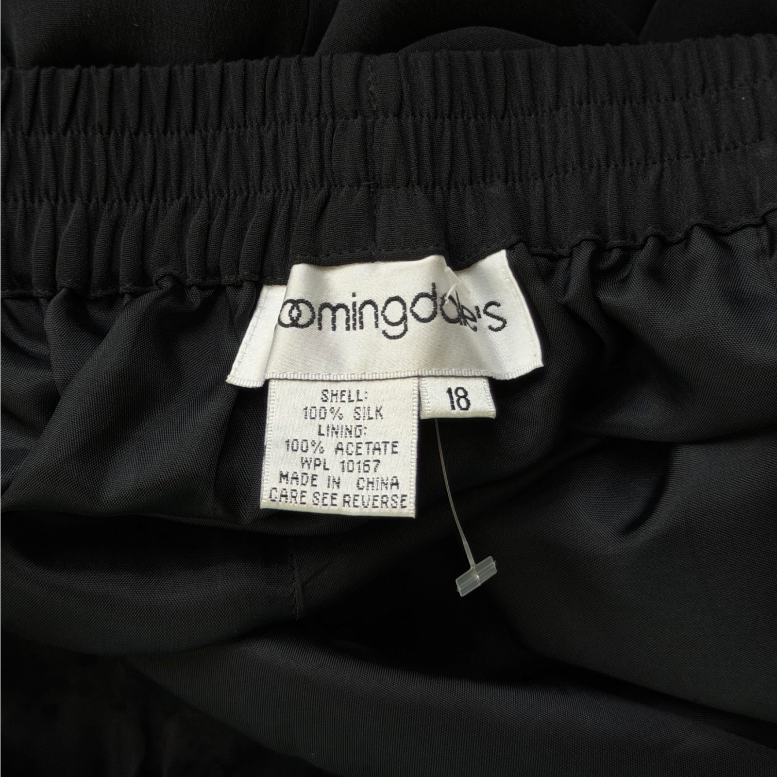 Vintage Black Silk Pants Womens Plus Size 1X 35-38″ Waist Wide Leg Trousers