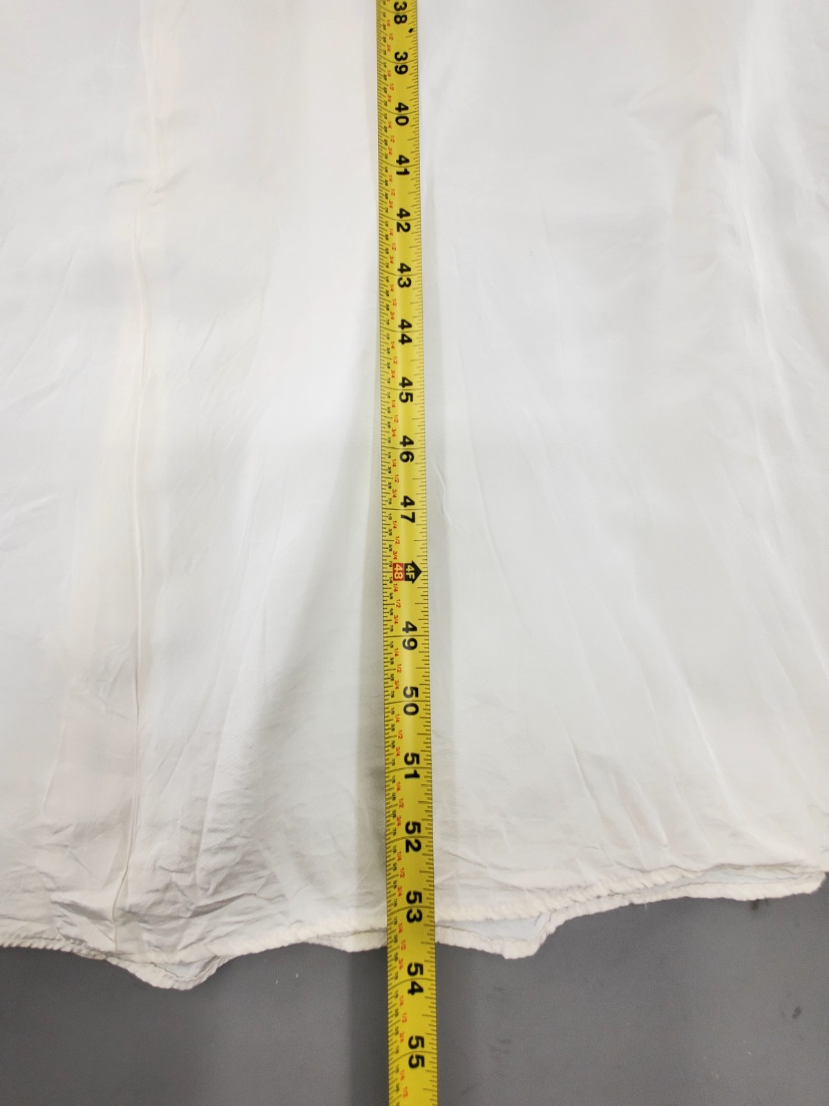 Vintage 1950s ILGWU Union Made Strappy White Wedding Dress Lace Empire Bodice XS