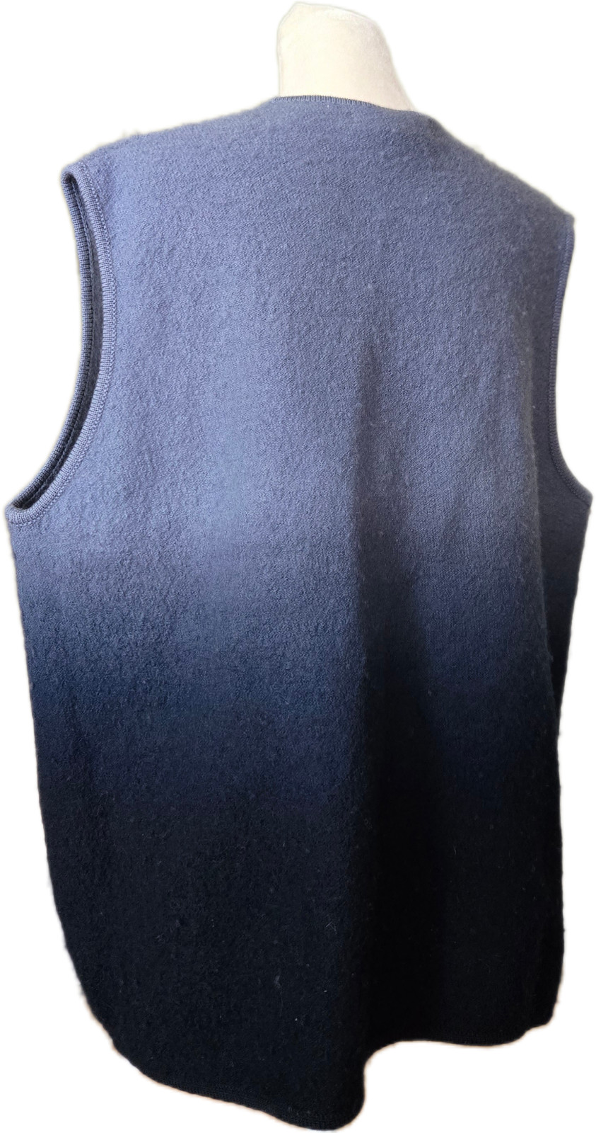 Excellent Condition Vintage Marisa Christina Wool Vest Size Large Blue Hombre