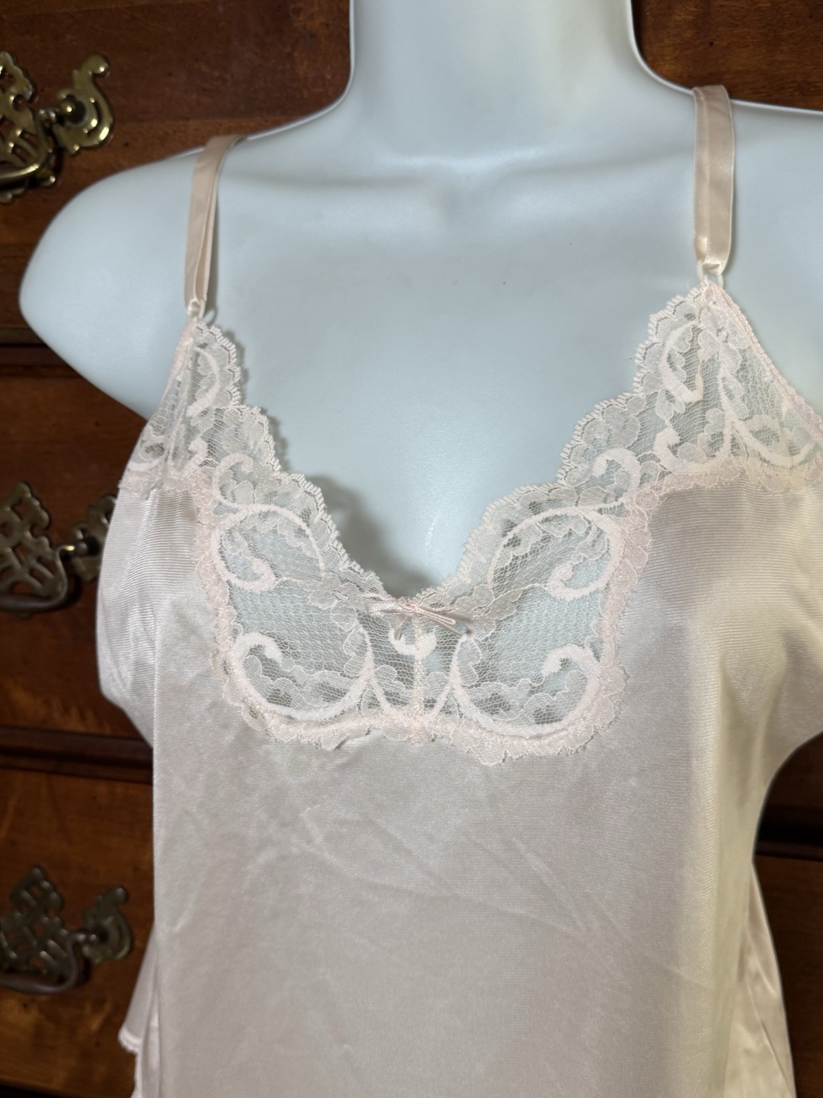 Vintage Maidenform Sweet Nothings Lace Camisole Cami 36 Pink Peachy Color