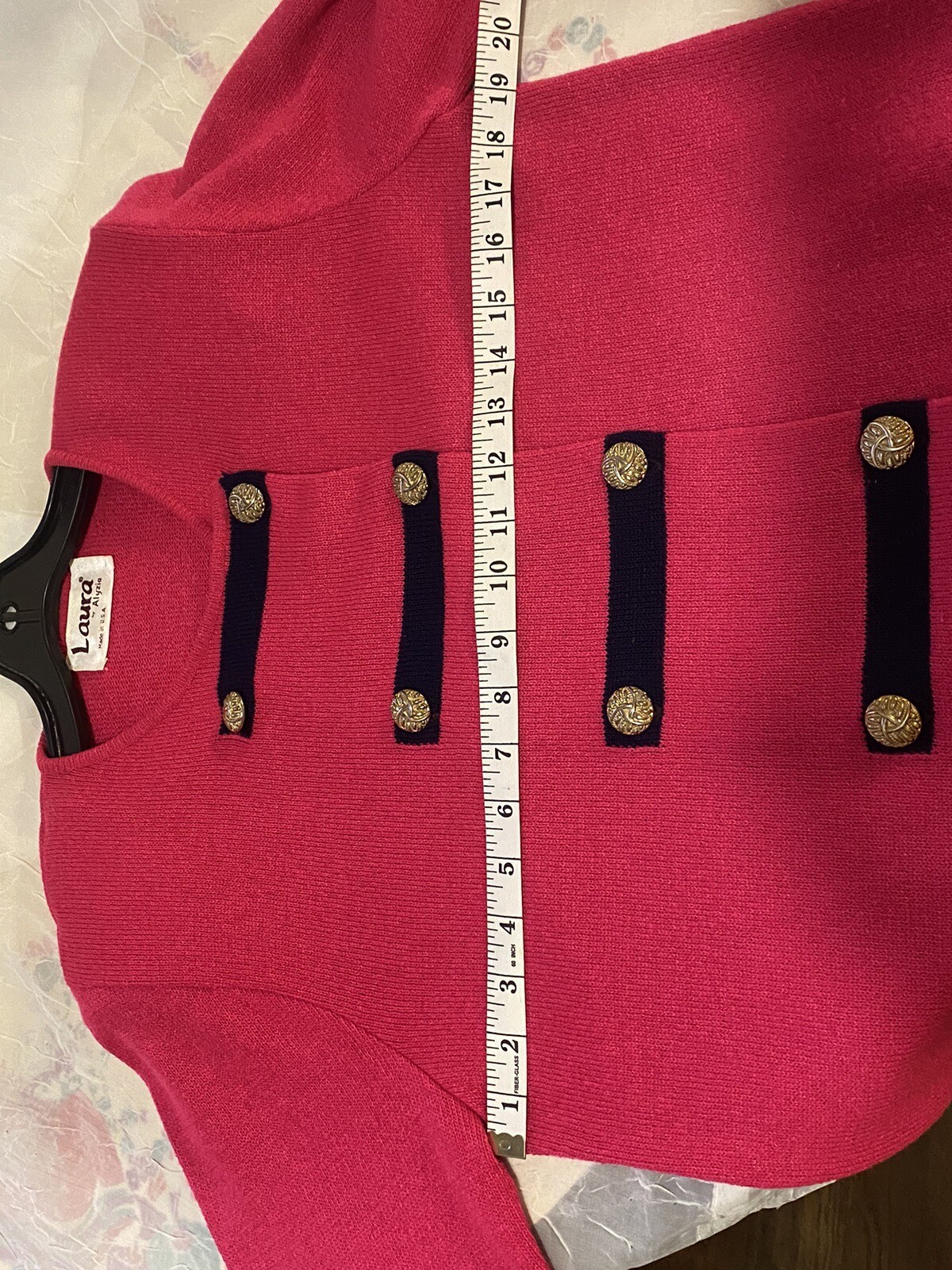Vintage Double Breasted Hot Pink Sweater By Laura By Alyzia