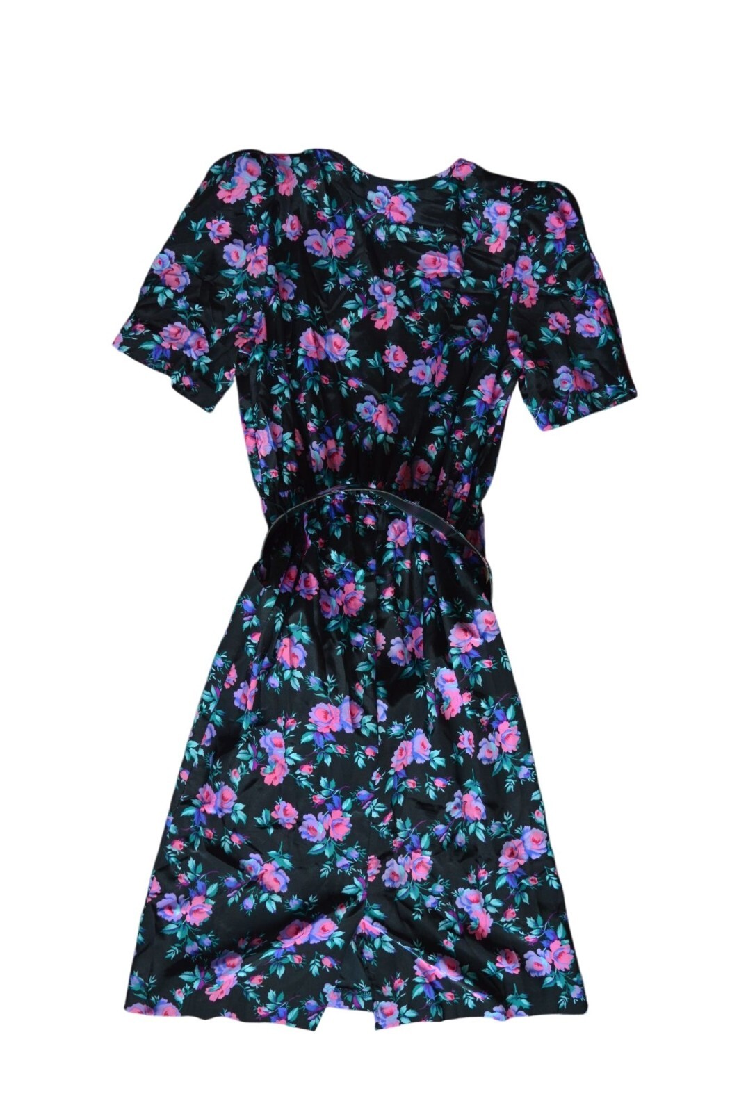 Vintage 80s Pellini by Von Bramlett Floral Shirt Dress with Belt Womens Modern S