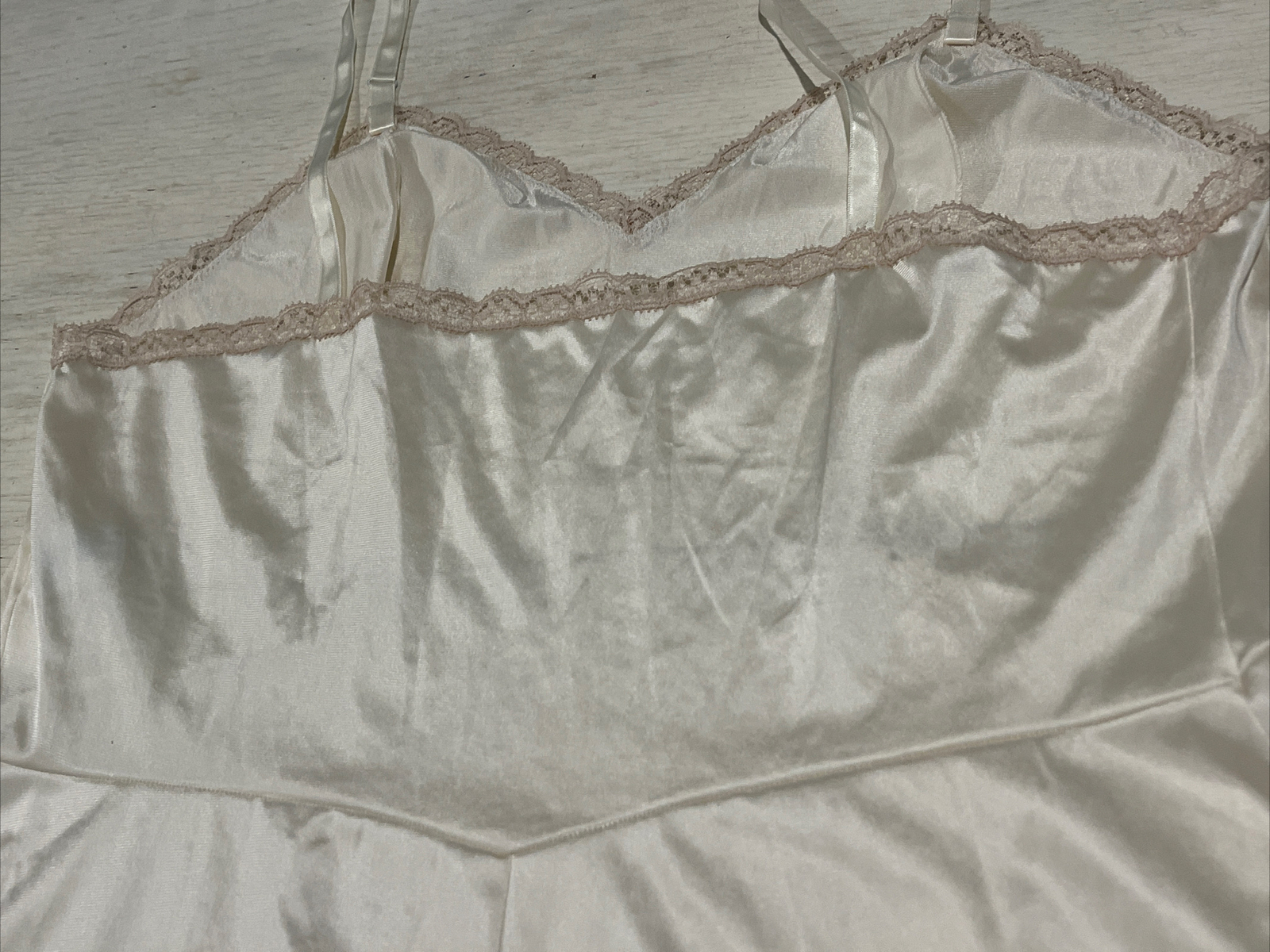 Vintage Slip Women’s 36 Full Ivory With Lace Trim Adjustable Straps