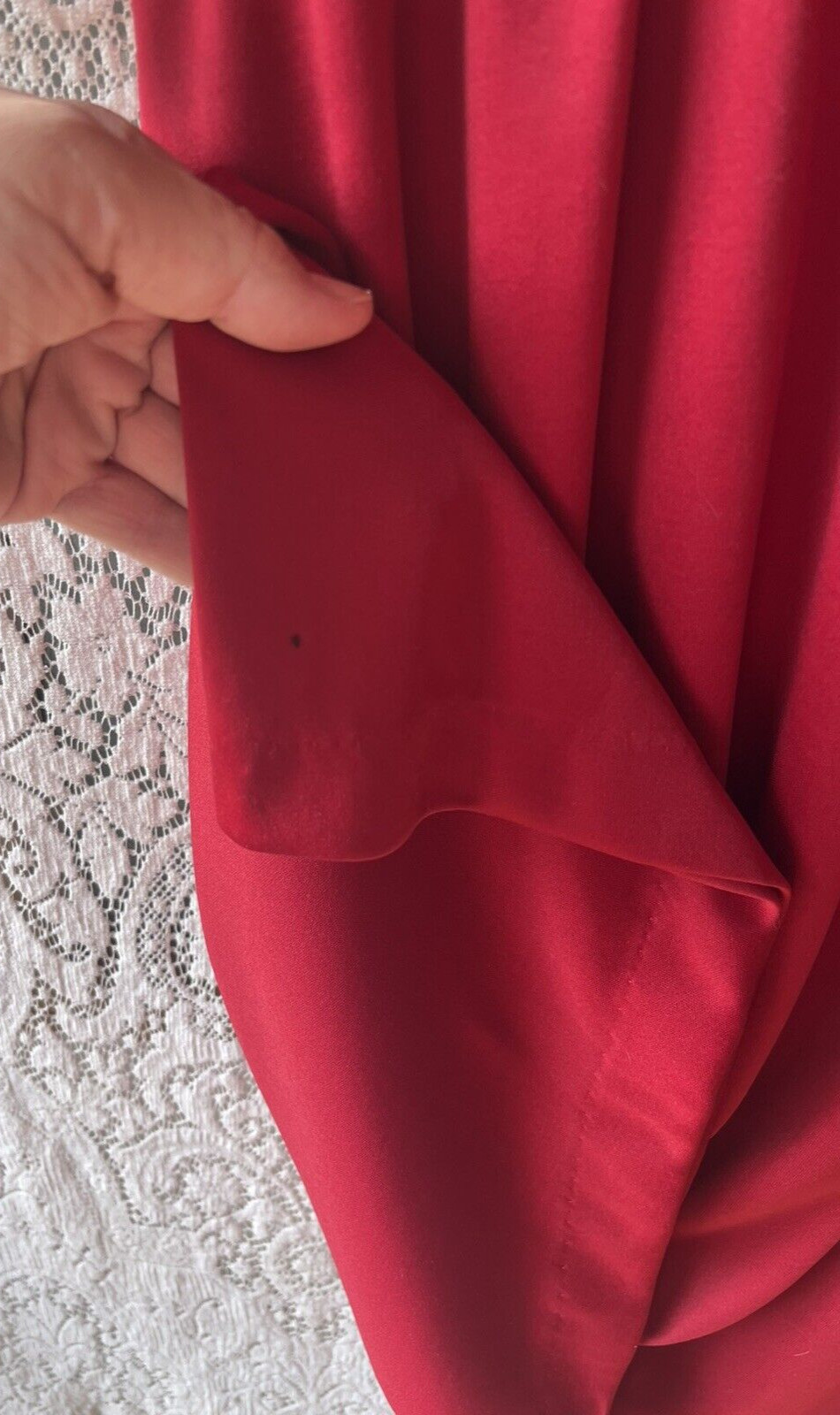 Vtg Blair Cranberry Red 3/4 Sleeve Pleated Midi Dress Elegant Casual Wear *