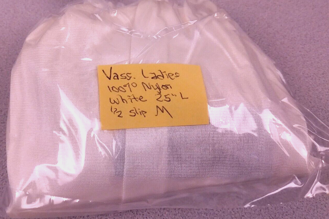 Vassarette Ladies 100% Nylon White 25″ Long Half Slip Size M (63)
