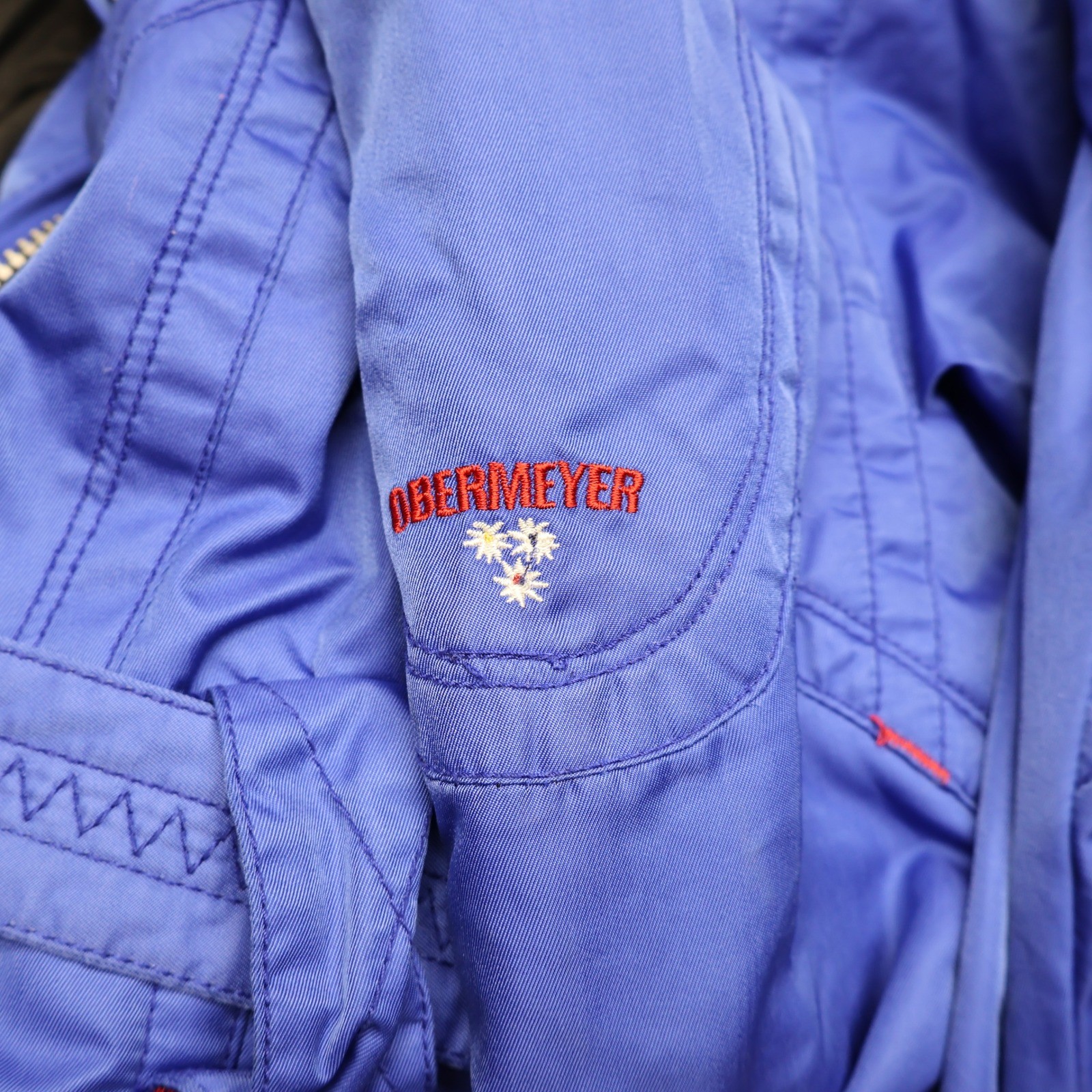 Obermeyer Snowsuit Women Large Blue Rain Wind Belted Retro Winter 80s VTG 34×35