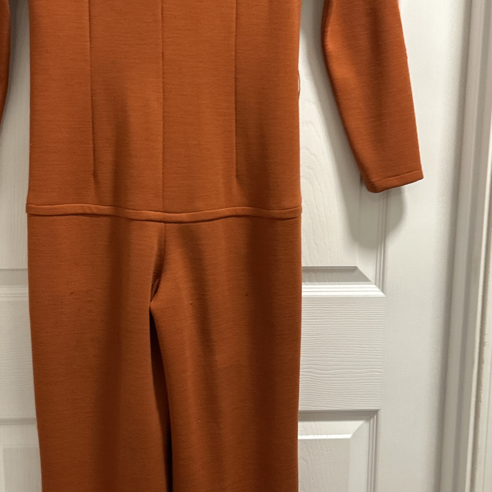 Vintage 70s jumper burnt orange color Chuck Howard boutique damage see DAMAGE