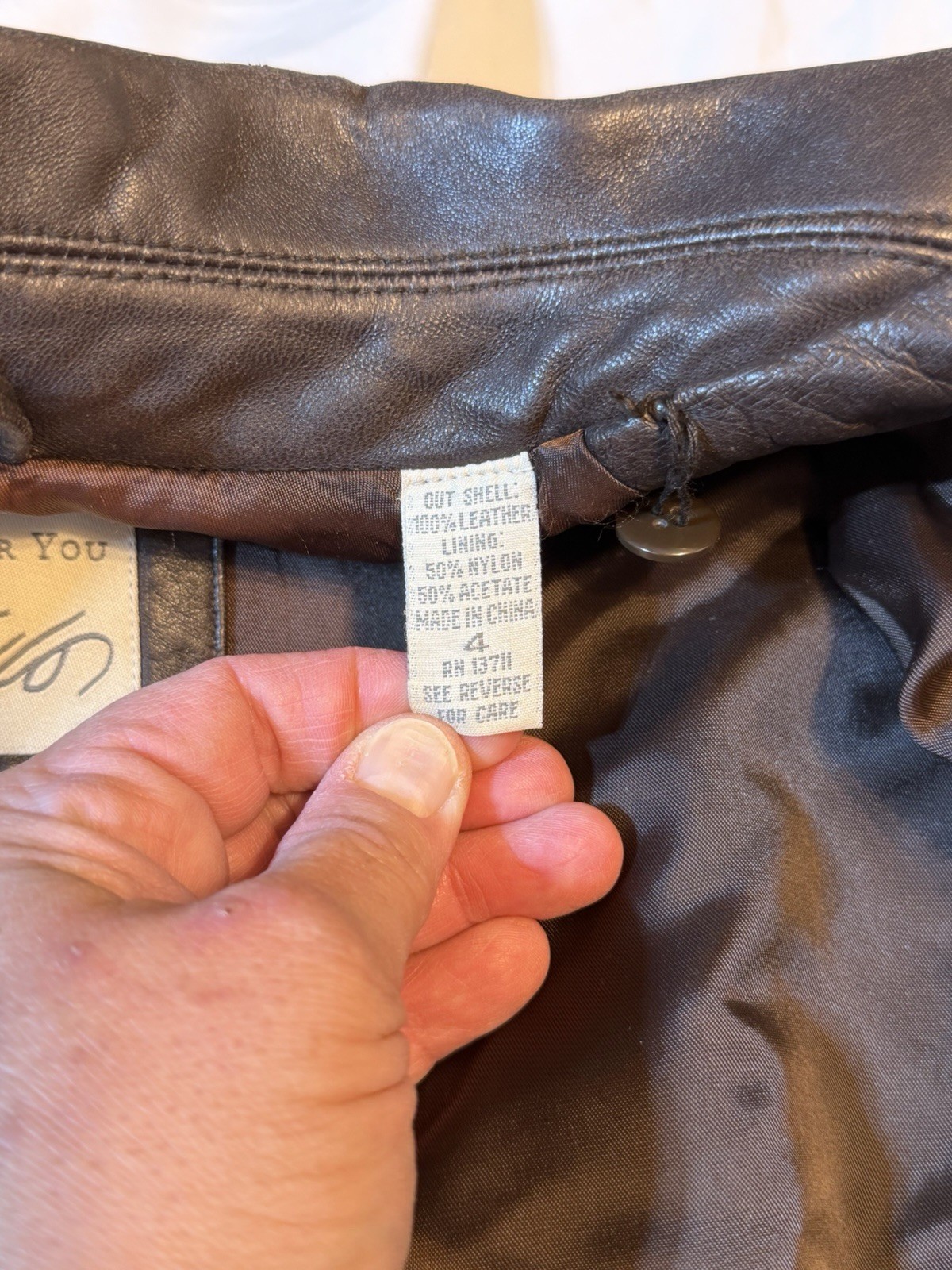 Vintage Lord & Taylor Brown Leather Jacket Size 4 90s Y2K Minimalist Indie Sleek