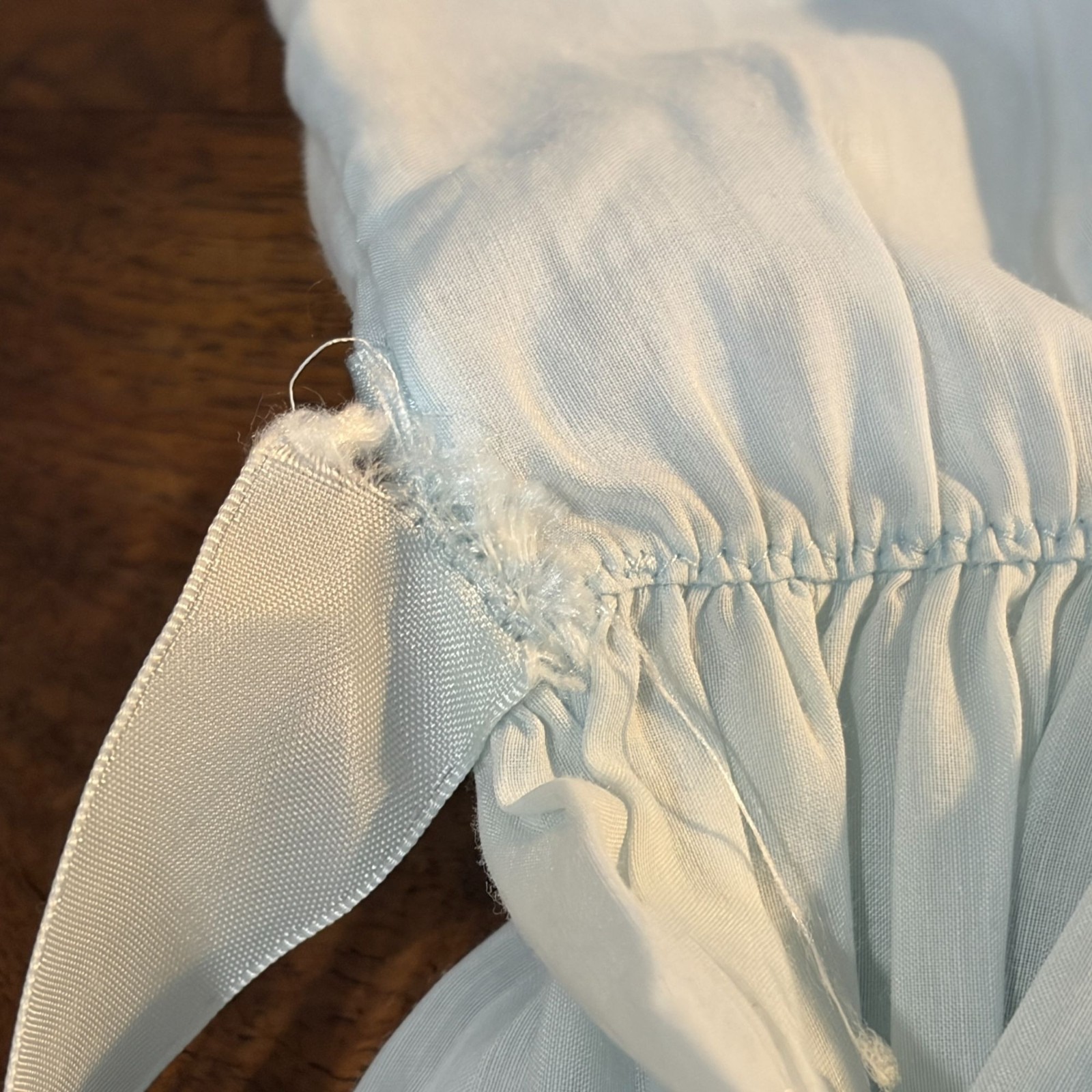 Vintage Shadowline Sleeveless Nightgown Dress Size 32 Heart Appliques Blue