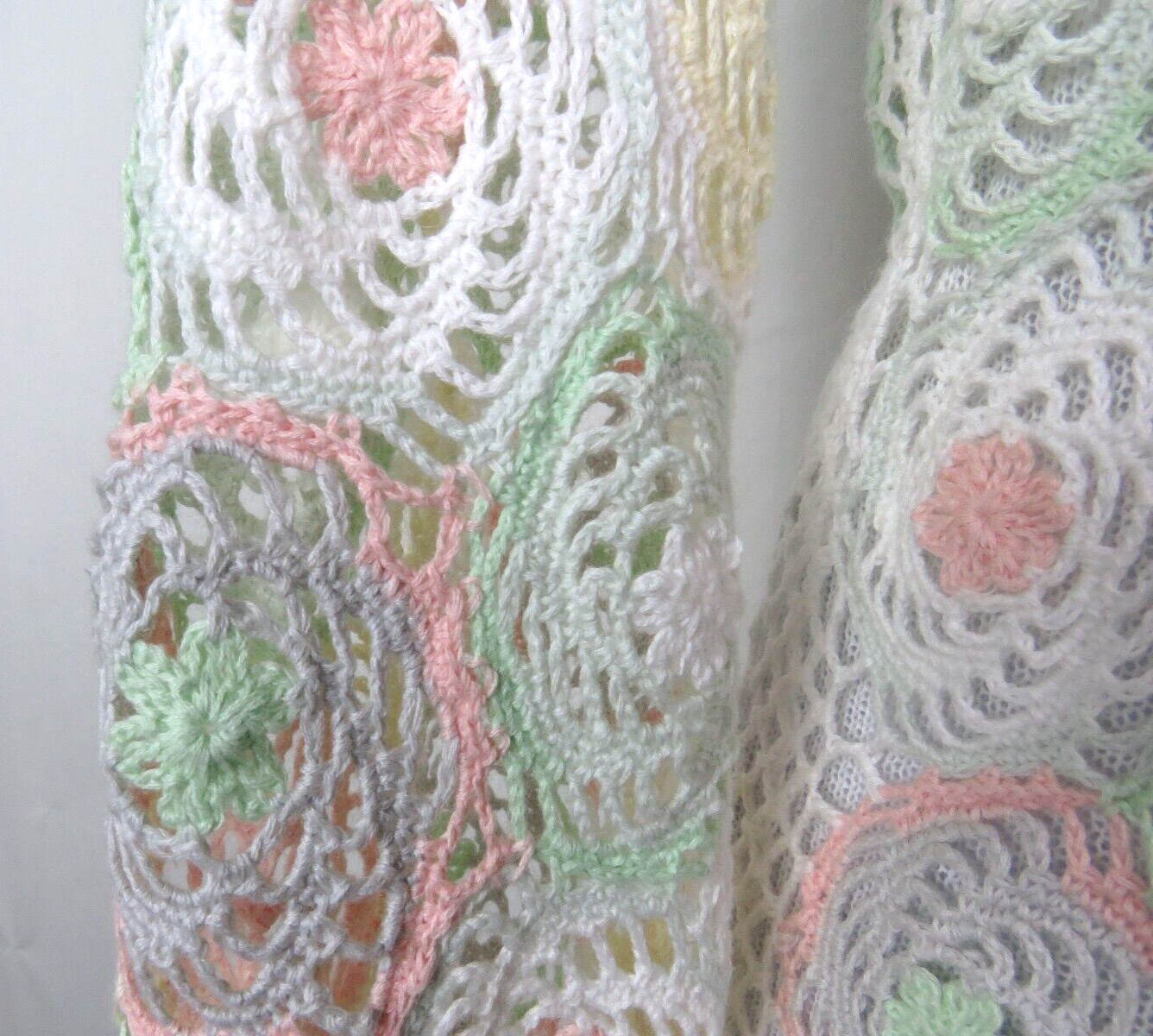 VTG 1980s BFA CLASSICS CROCHETED FLORAL TOP SIZE MEDIUM COTTON RAMIE LINED