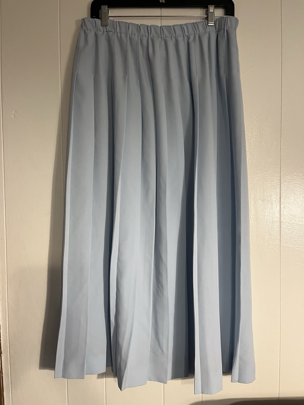 Vintage Susan Bristol Light Blue Pleated Midi Skirt Sz L School Girl Prairie