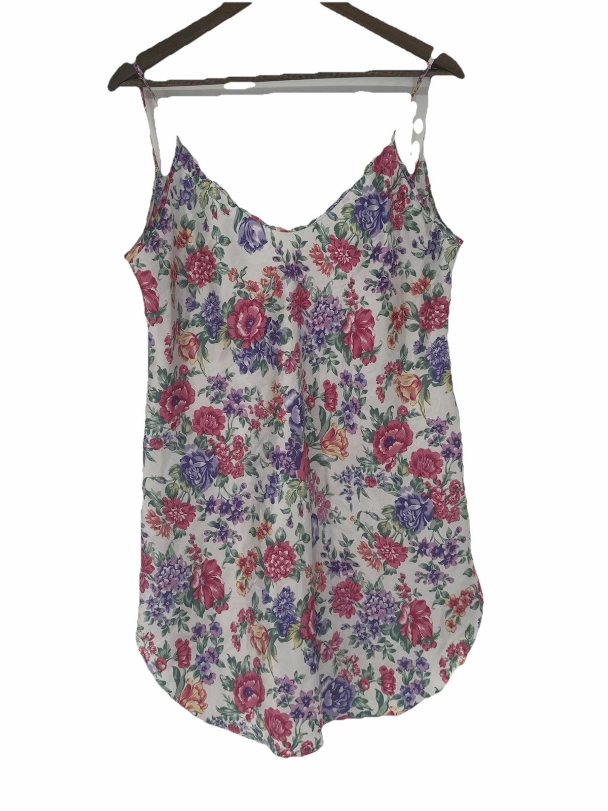 Intimates Floral Sleeveless Garden Party Babydoll slip Dress Coquette VTG L