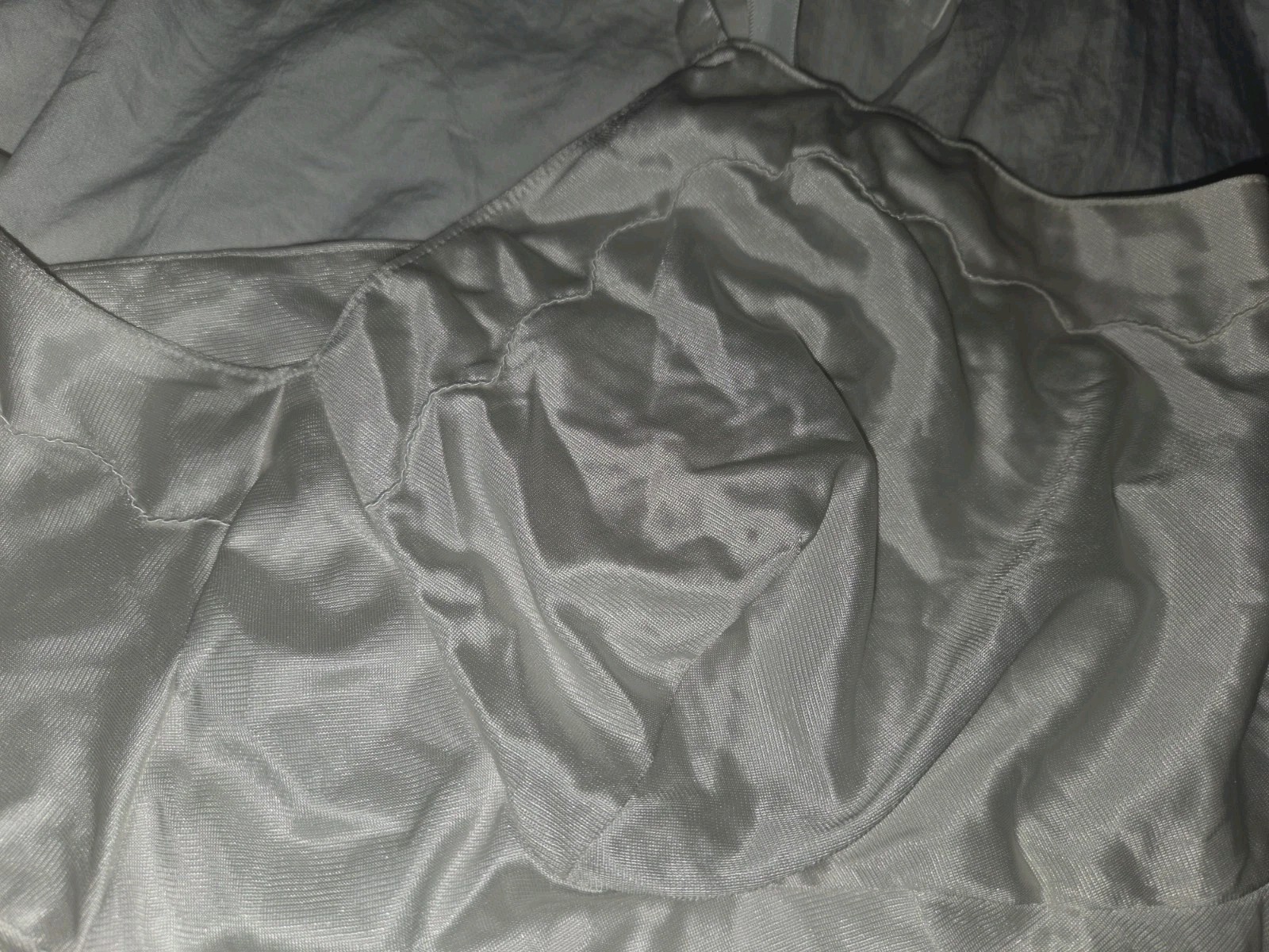 VTG Sears 38 White Full Hips Slip Detailed Scalloped Trim 84409