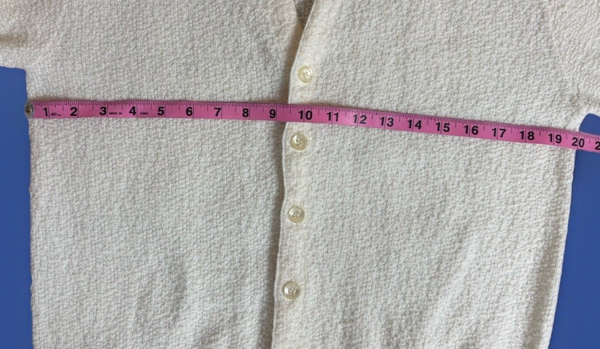 Vintage Medium White Cardigan Brentwood Sportswear 100% Orlon Acrylic