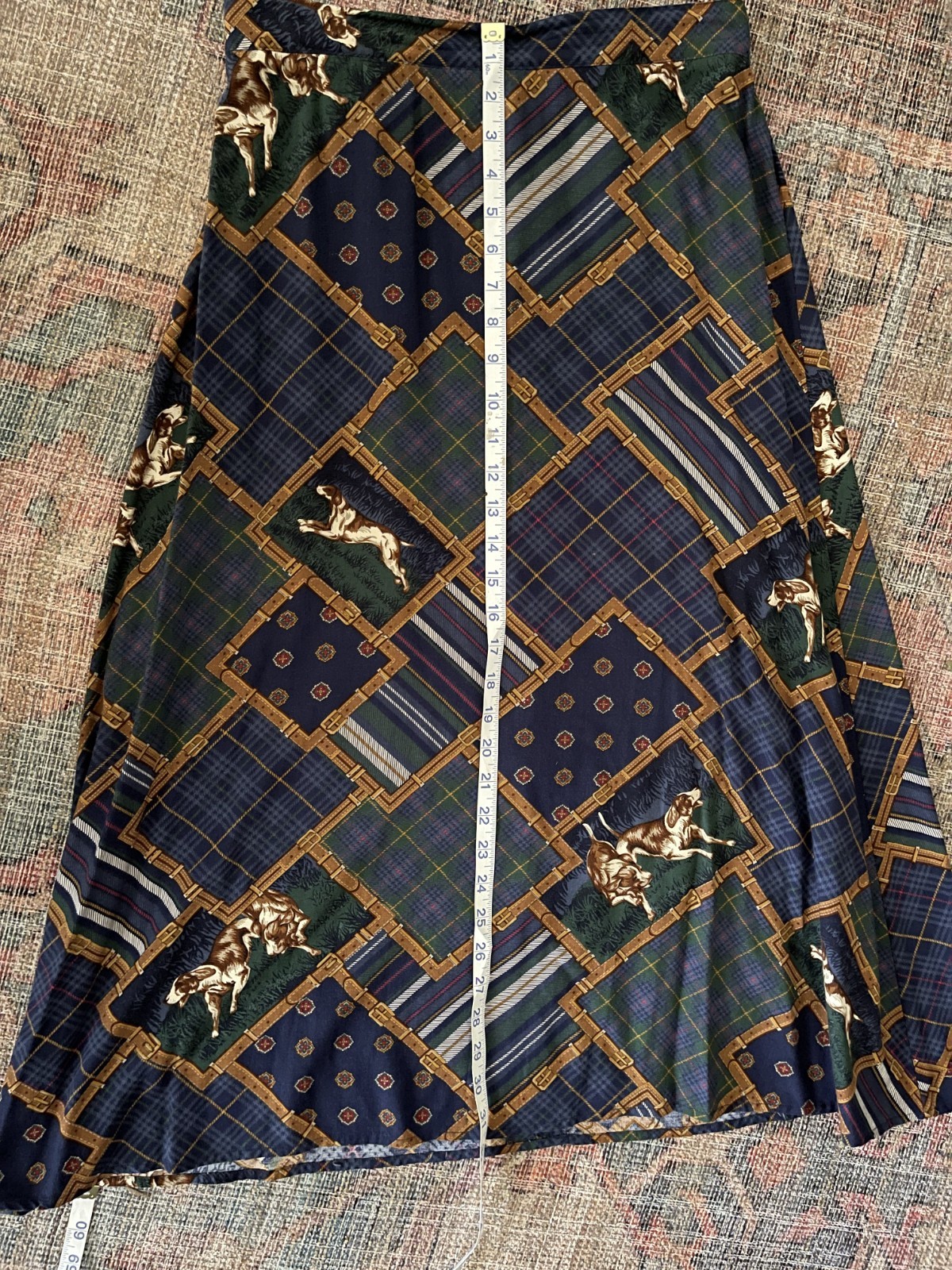 80s Plaid Dog Vtg Koret A Line Skirt. Size M RL Polo Aesthetic Dark Academia
