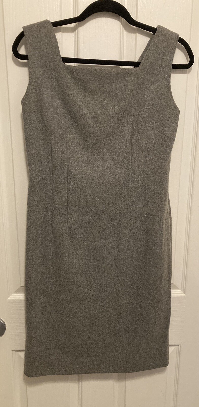 Vtg 50-60’s Gray Wool 2 Pc Dress 1/2 Sleeve Crop Jacket HandMade By Elizabeth Sm