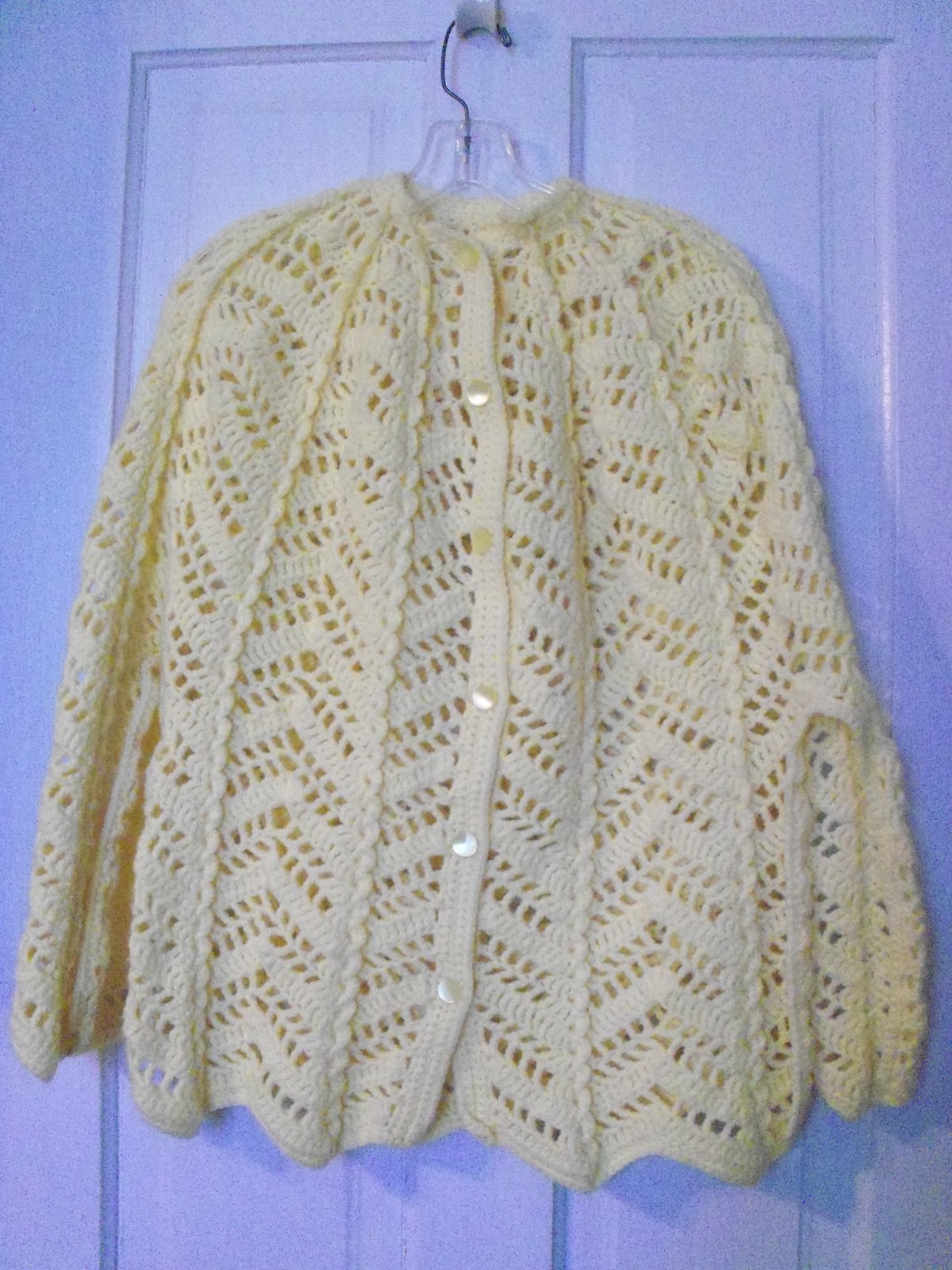 3 pc Mixed Lot of Vintage Crochet Shawls Yellow White Green