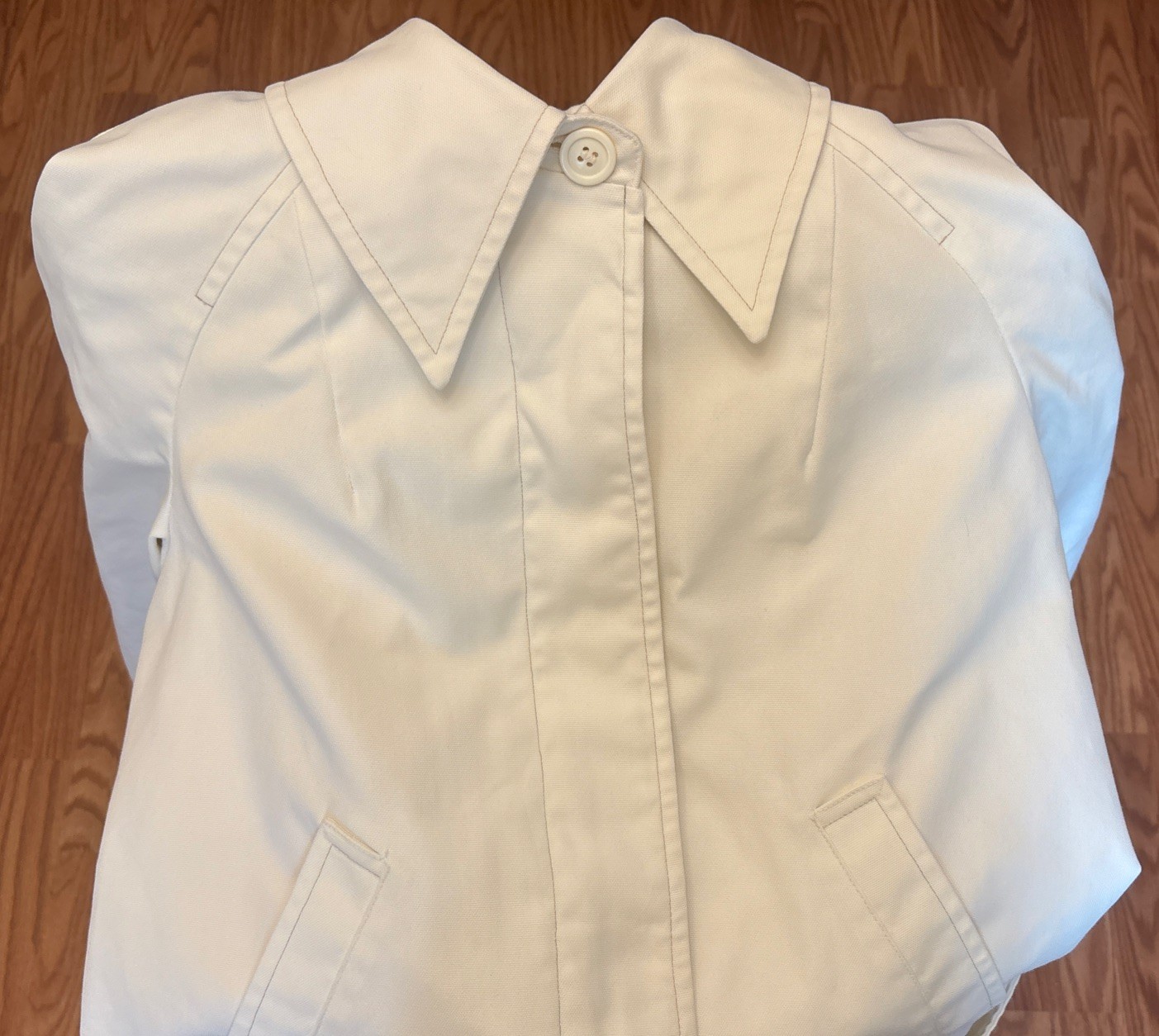 Vintage London Fog Maincoats Size 12 Winter White Trench Coat Caribe Cloth