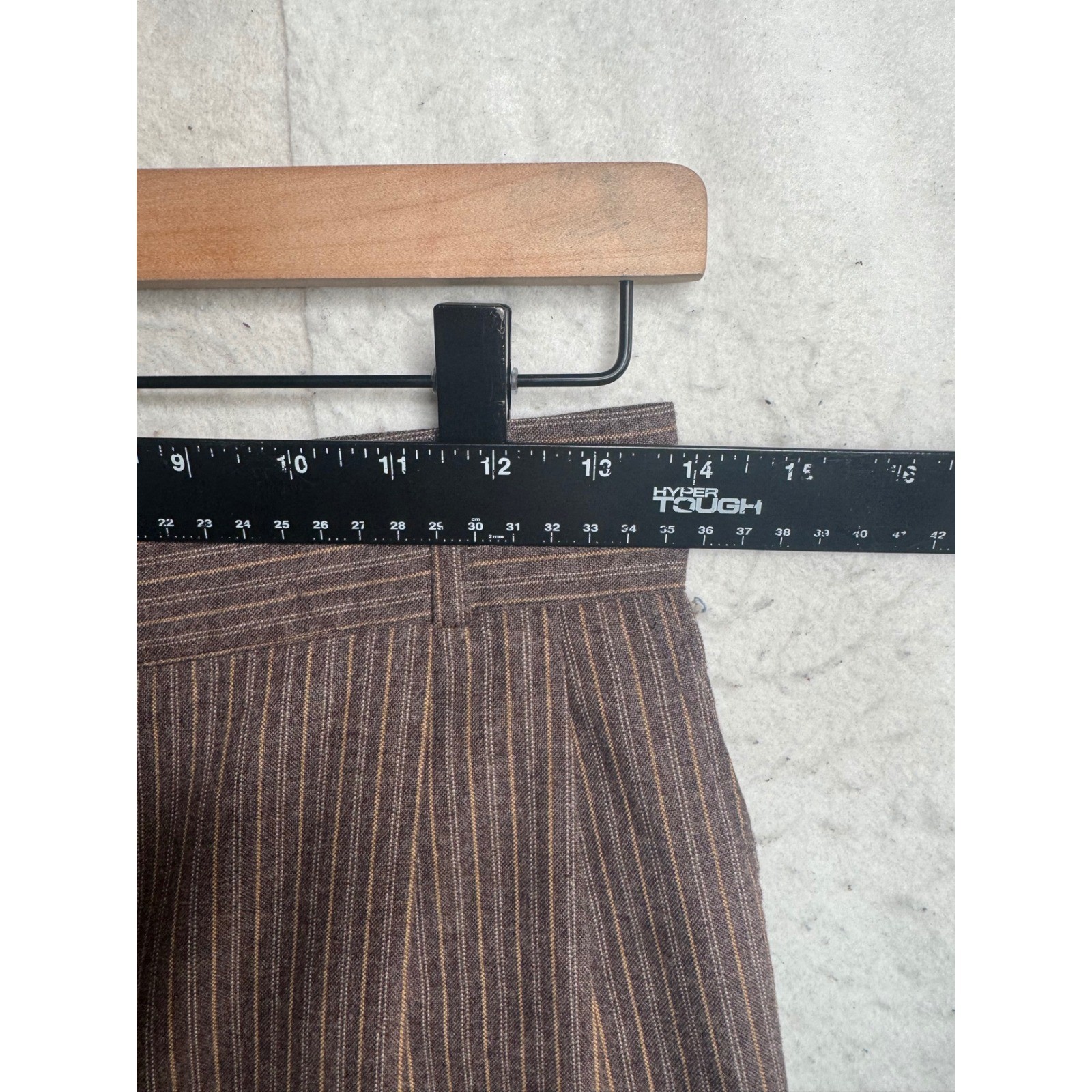Vintage Counterparts High Waisted Pinstripe Trousers Brown Academic Size 12 27W