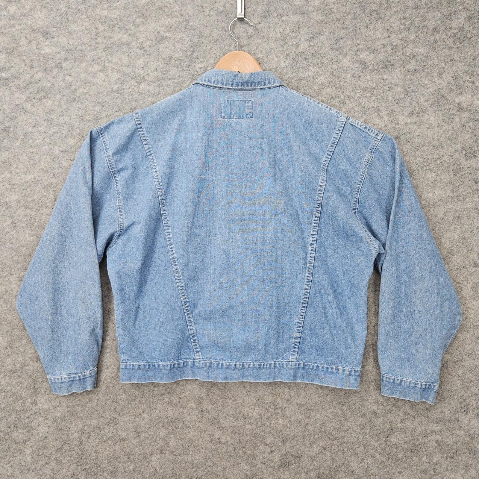 Sergio Valente Women’s Blue Denim Jacket Size M 100% Cotton Zip Up Vintage 80s